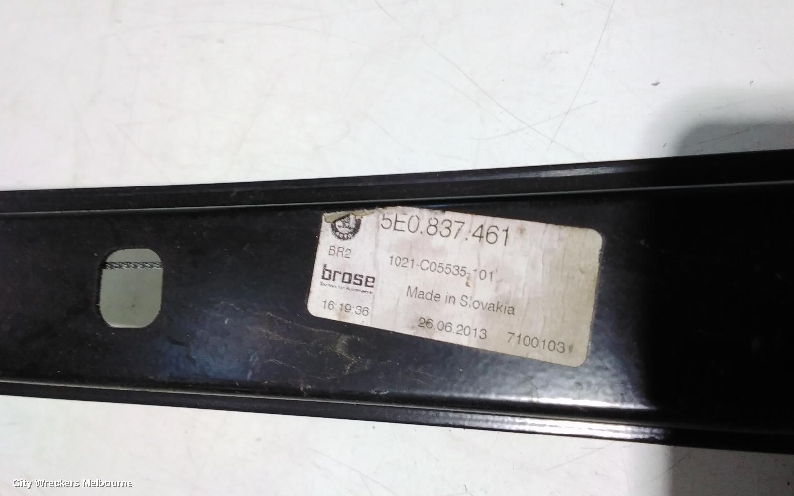 SKODA OCTAVIA LEFT FRONT WINDOW REG/MOTOR, NE, 09/2013 - 09/2020