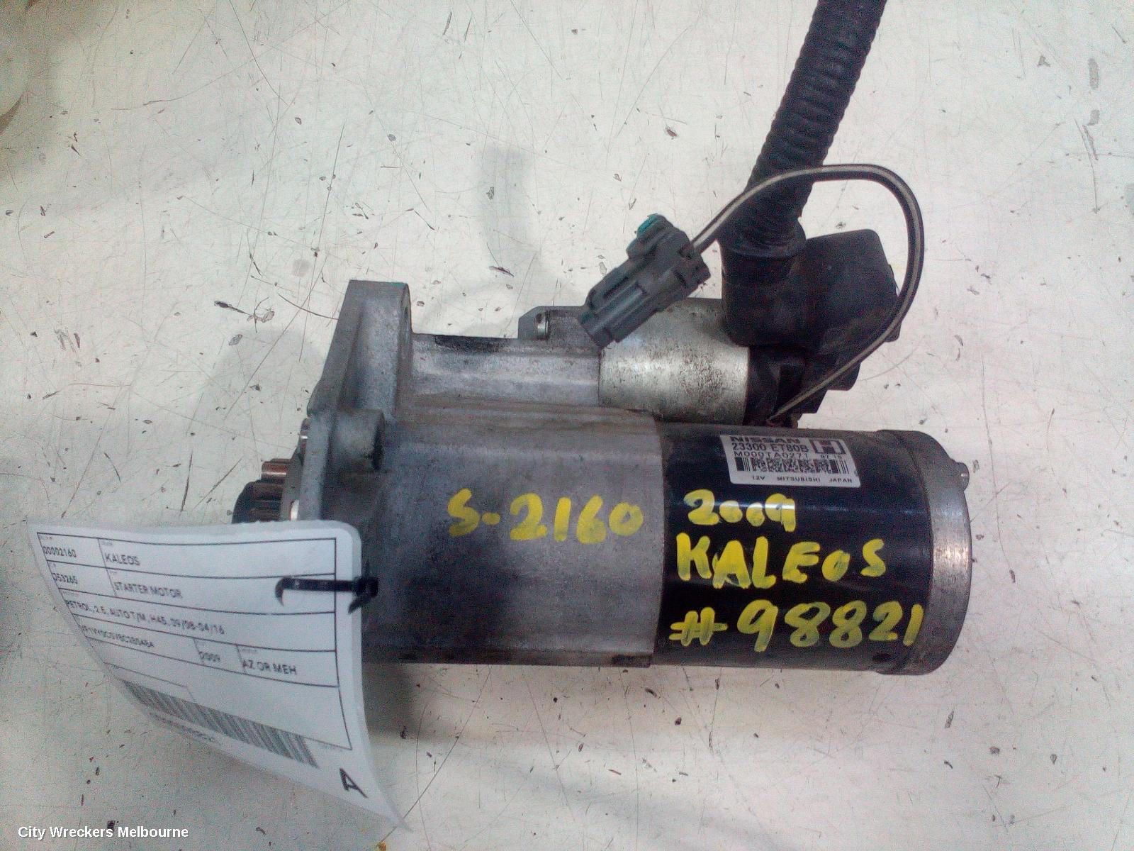 RENAULT KALEOS STARTER, PETROL, 2.5, AUTO T/M, H45, 09/2008 - 04/2016