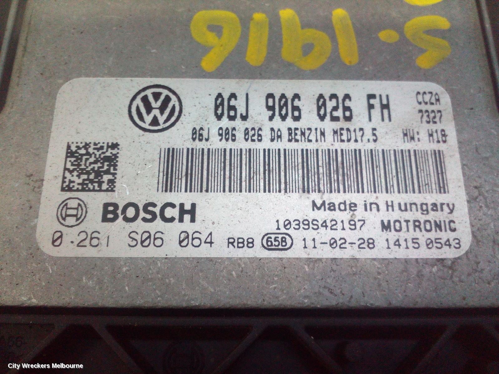 VOLKSWAGEN TIGUAN ECU, ENGINE ECU, PETROL, 2.0, AUTO T/M, ECU ONLY, 5N, 05/2008 - 08/2016
