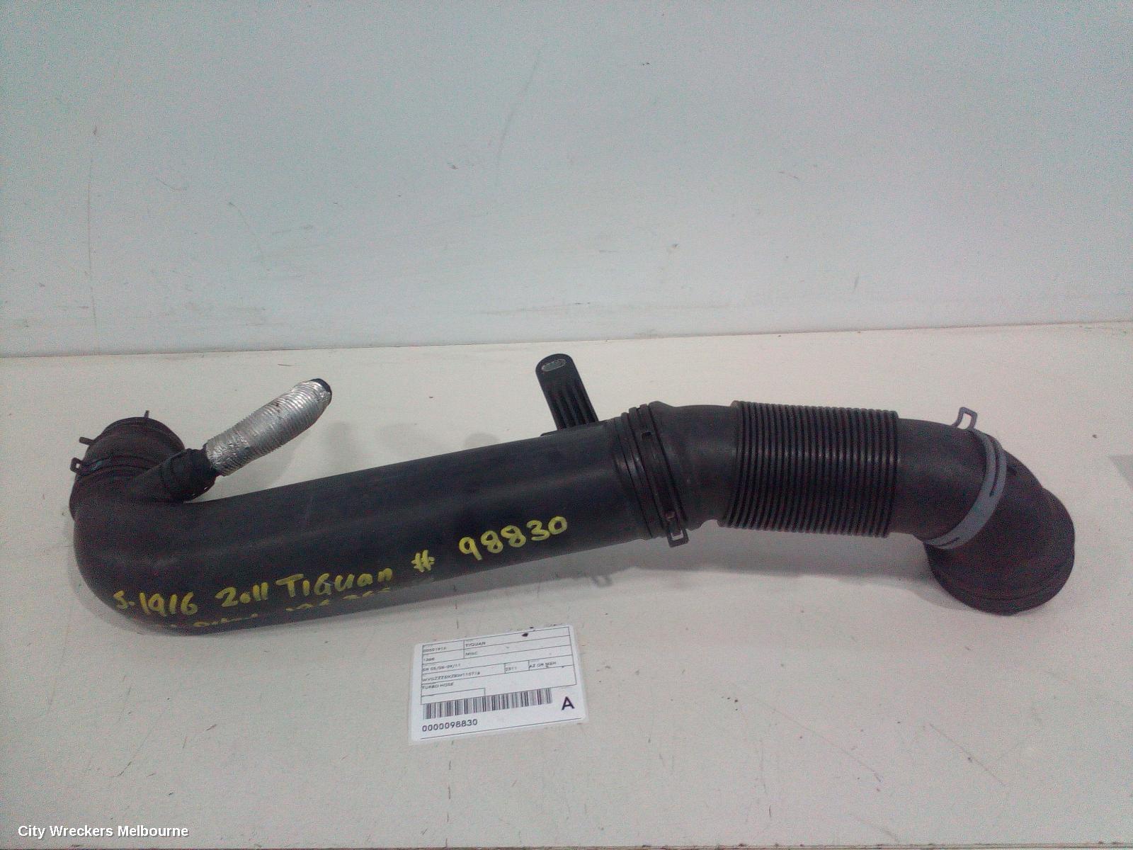 VOLKSWAGEN TIGUAN, 5N 05/2008 - 09/2011, TURBO HOSE: 98830