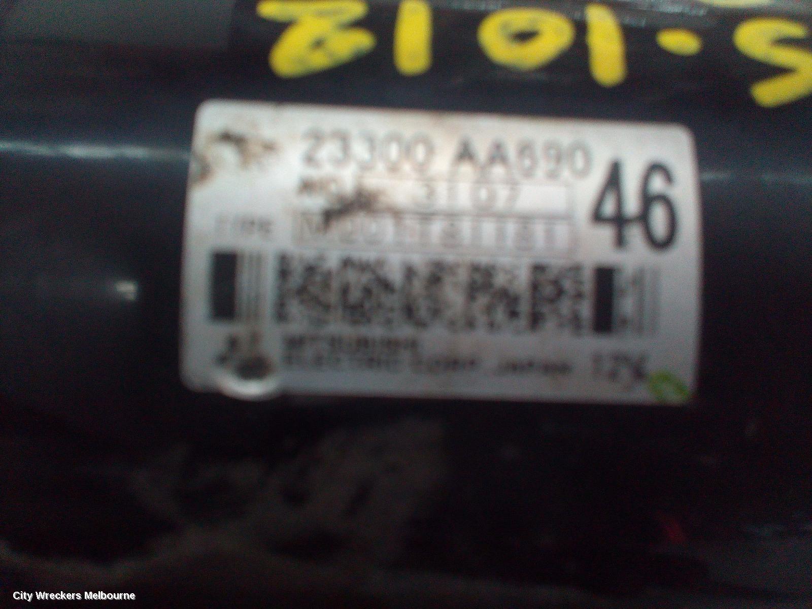 SUBARU IMPREZA STARTER, PETROL, FB20, MANUAL, 6 SPEED, G4, 12/2011 - 10/2016