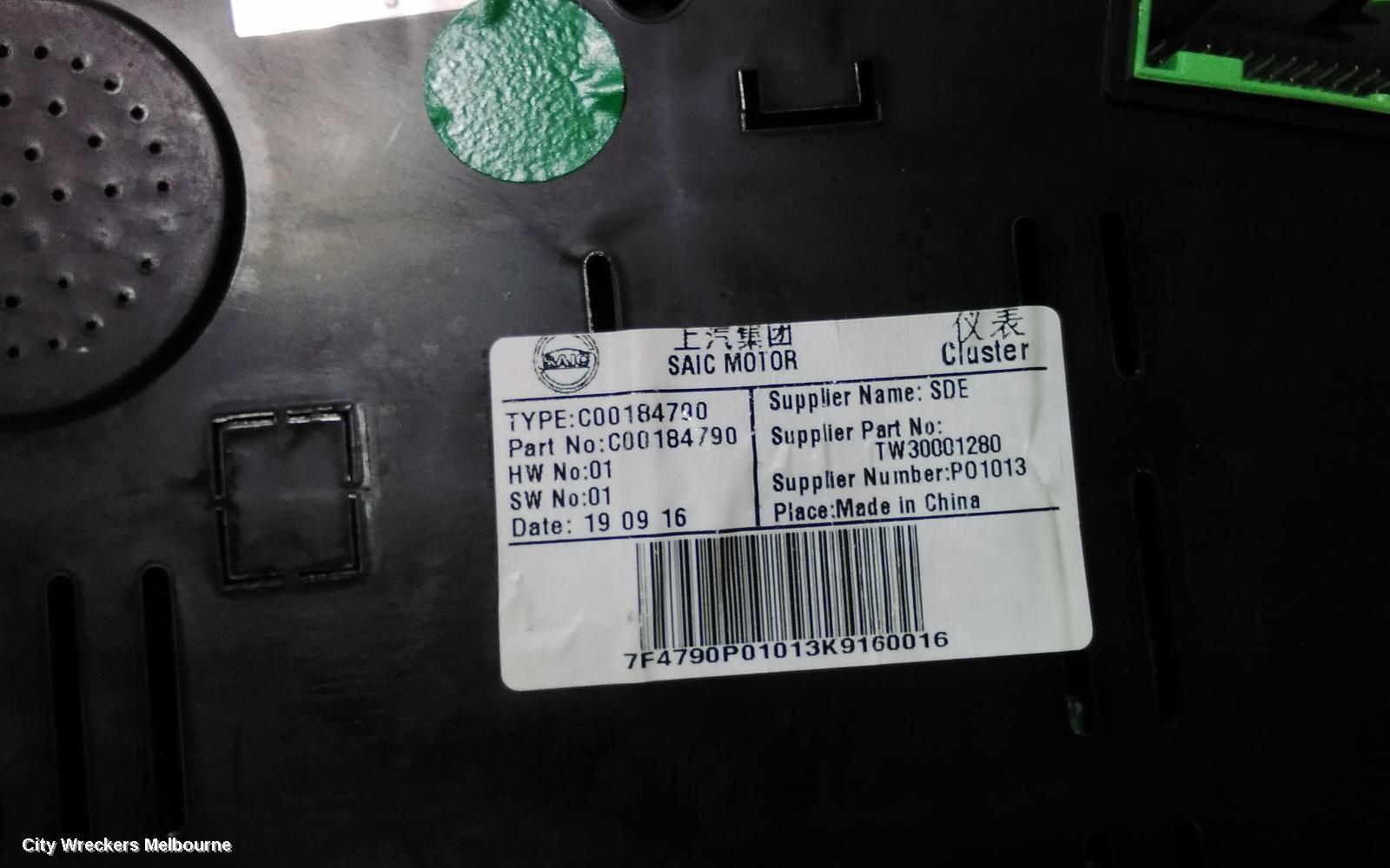 LDV G10 INSTRUMENT CLUSTER, DIESEL, AUTO T/M, SV7A/SV7C, WAGON/VAN, 04/2015 - 06/2021