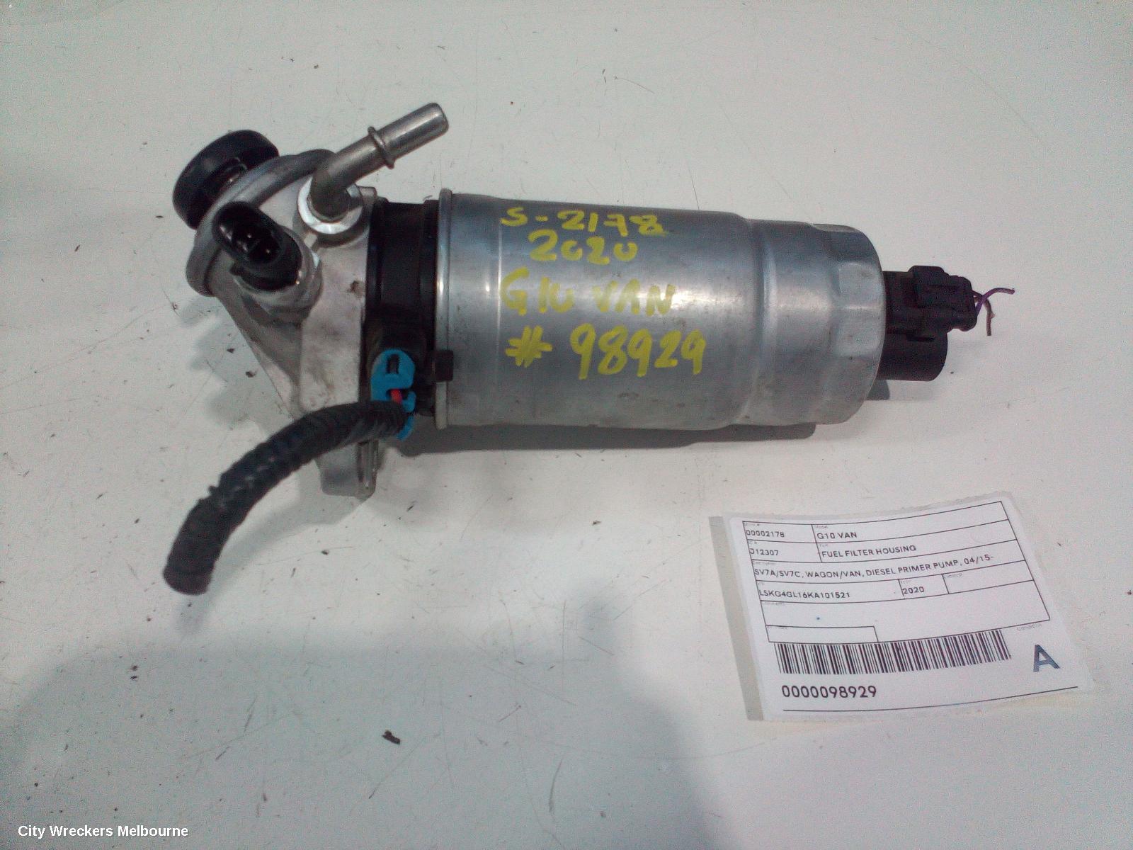 LDV G10 FUEL FILTER HOUSING, SV7A/SV7C, WAGON/VAN, 1.9, DIESEL, PRIMER PUMP, 04/2015 - 06/2021