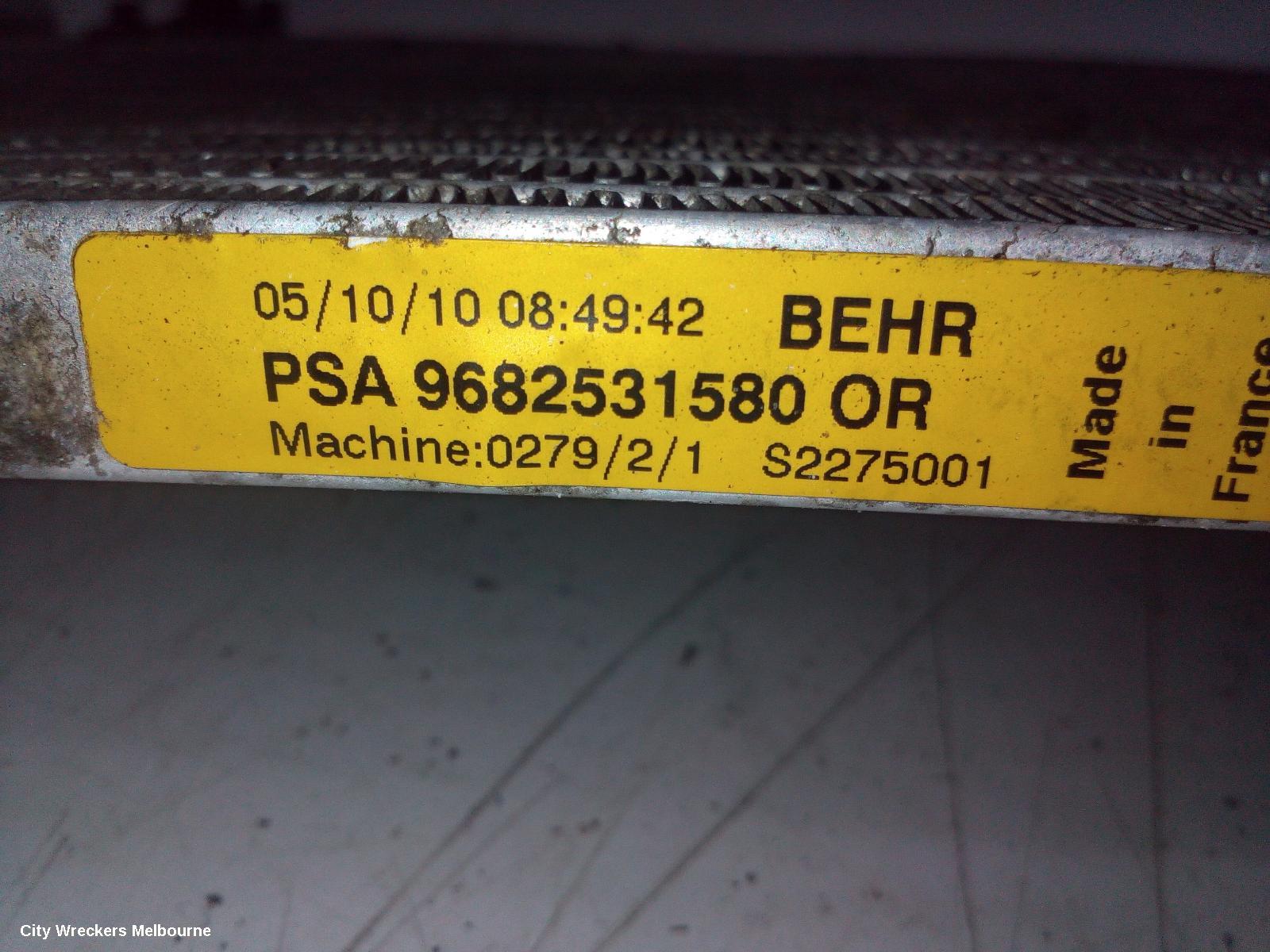 PEUGEOT 308 A/C CONDENSER, T7, 5FW/5FX/5FT/5FV/9HZ/RHR/RHF/8FR ENGINE, 09/2007 - 09/2014