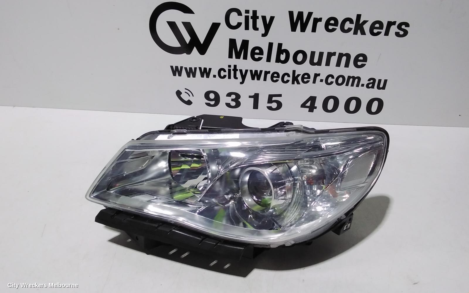 HOLDEN COMMODORE LEFT HEADLAMP, VF, EVOKE/CALAIS, CHROME INSERT TYPE, 05/2013 - 12/2017
