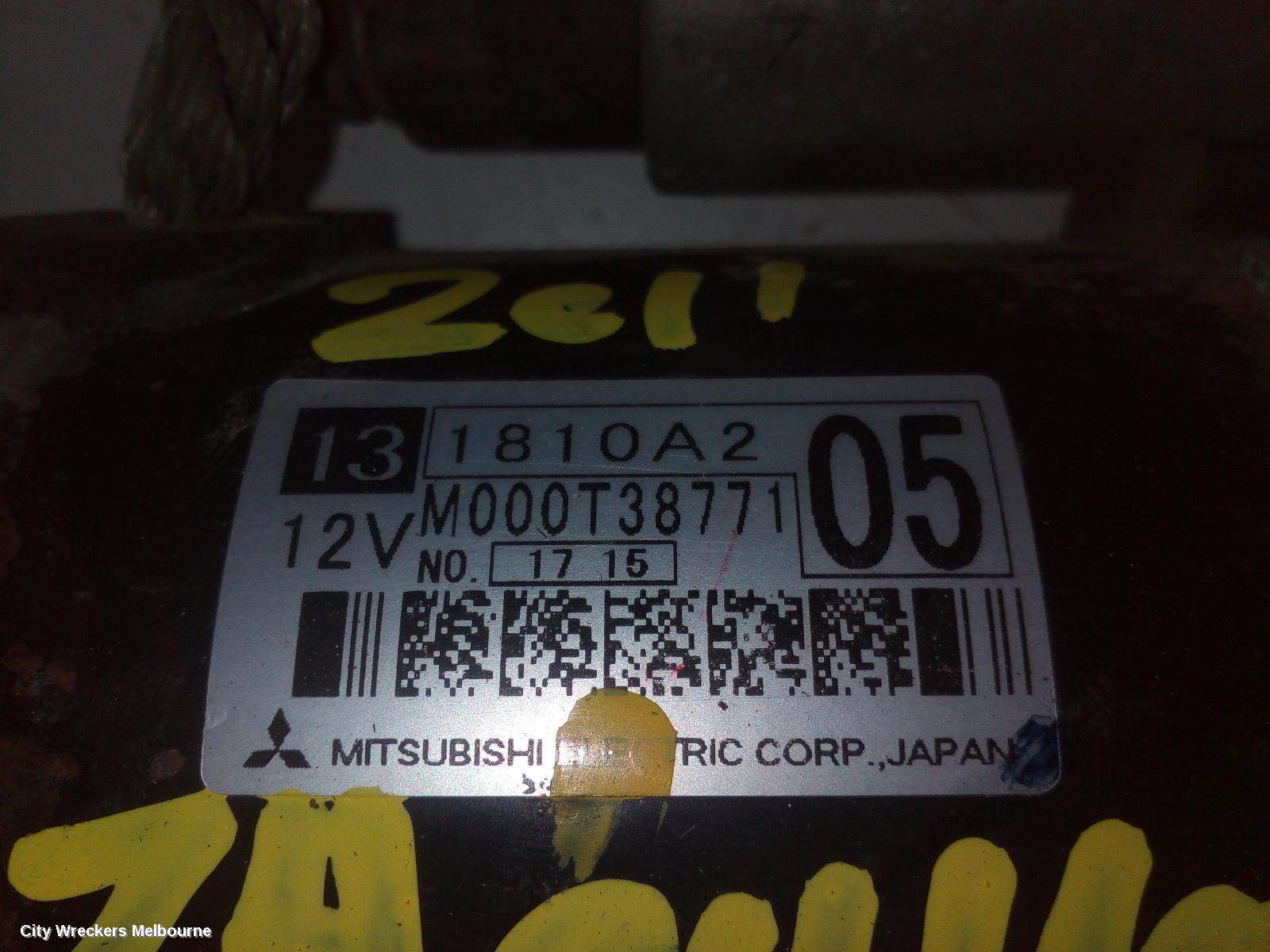 MITSUBISHI OUTLANDER STARTER, PETROL, 2.4, 4B12, 1.3KW MITSUBISHI M000T38771, ZH, 12/2010 - 10/2012