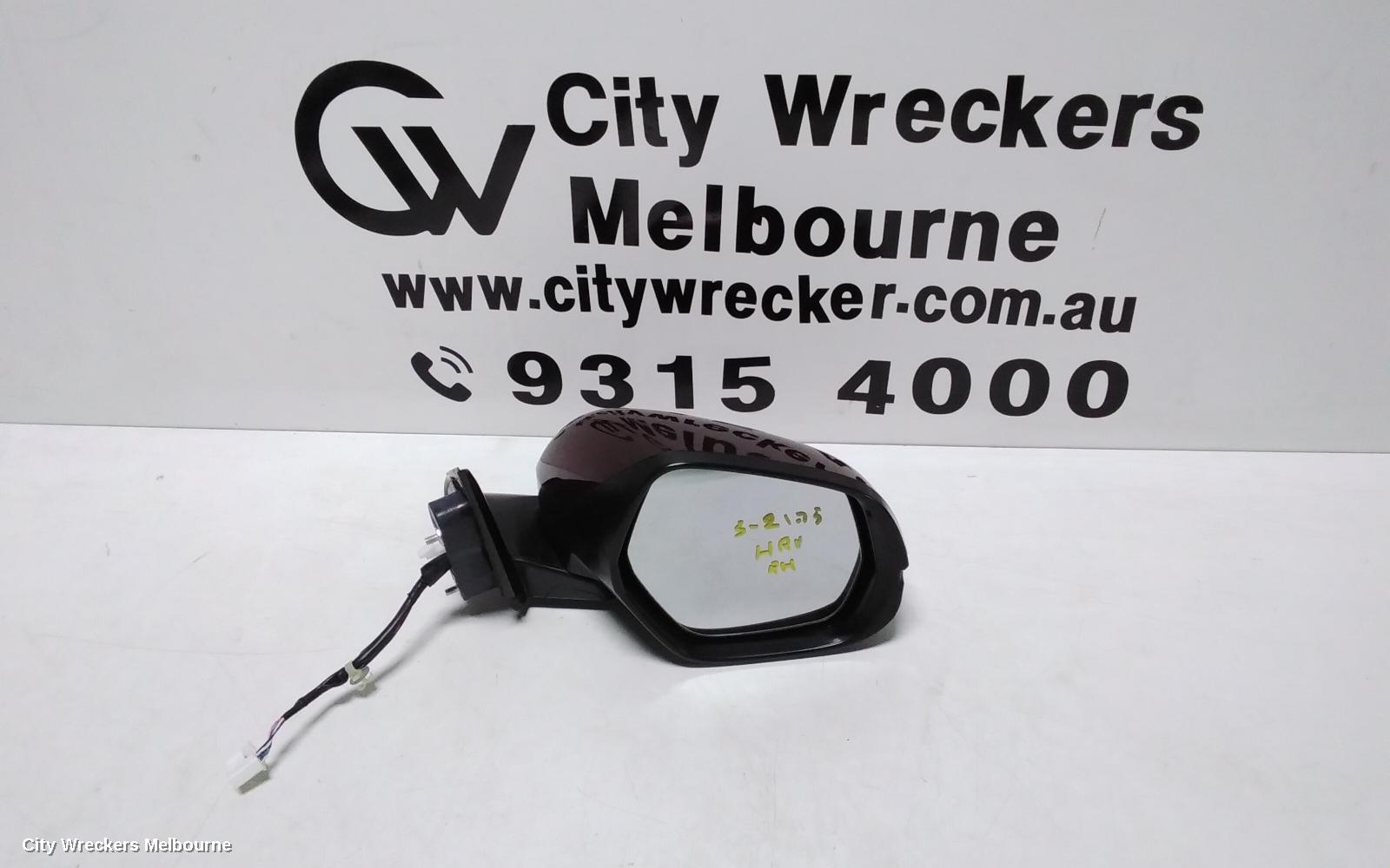 HONDA HRV RIGHT DOOR MIRROR, RU5, VTI-L, POWER FOLD, AUTO DIP TYPE (7 WIRE), 12/2014 - 06/2018