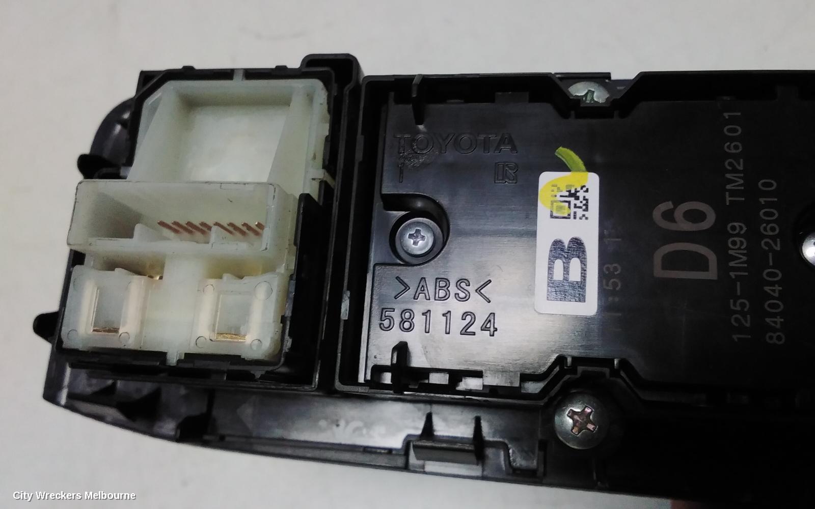 TOYOTA HIACE PWR DR WIND SWITCH, RH FRONT (MASTER SWITCH), 300 SERIES, 04/2019 ONWARDS