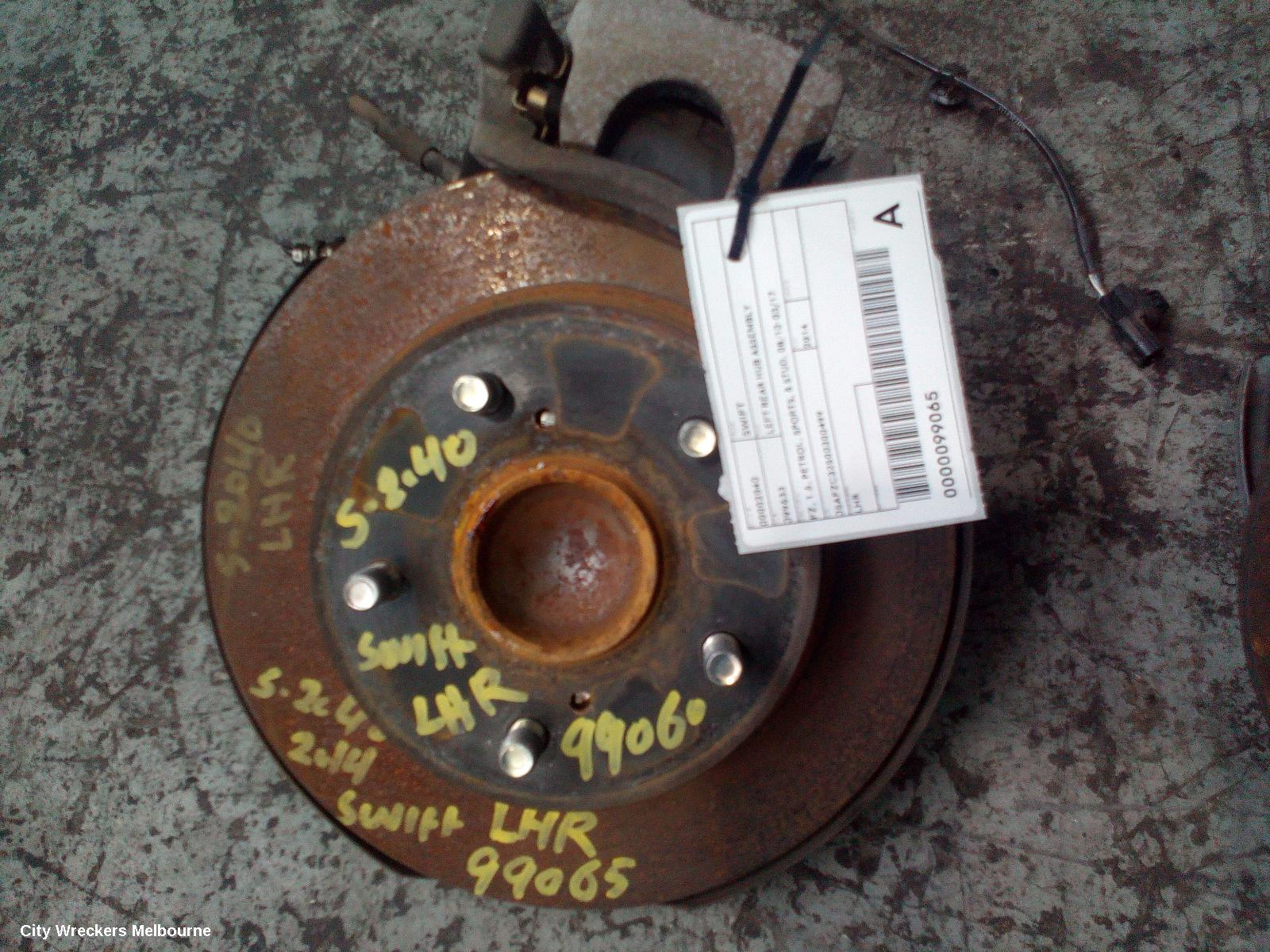 SUZUKI SWIFT LEFT REAR HUB ASSEMBLY, FZ, 1.6, PETROL, SPORTS, 5 STUD, 08/2010 - 03/2017