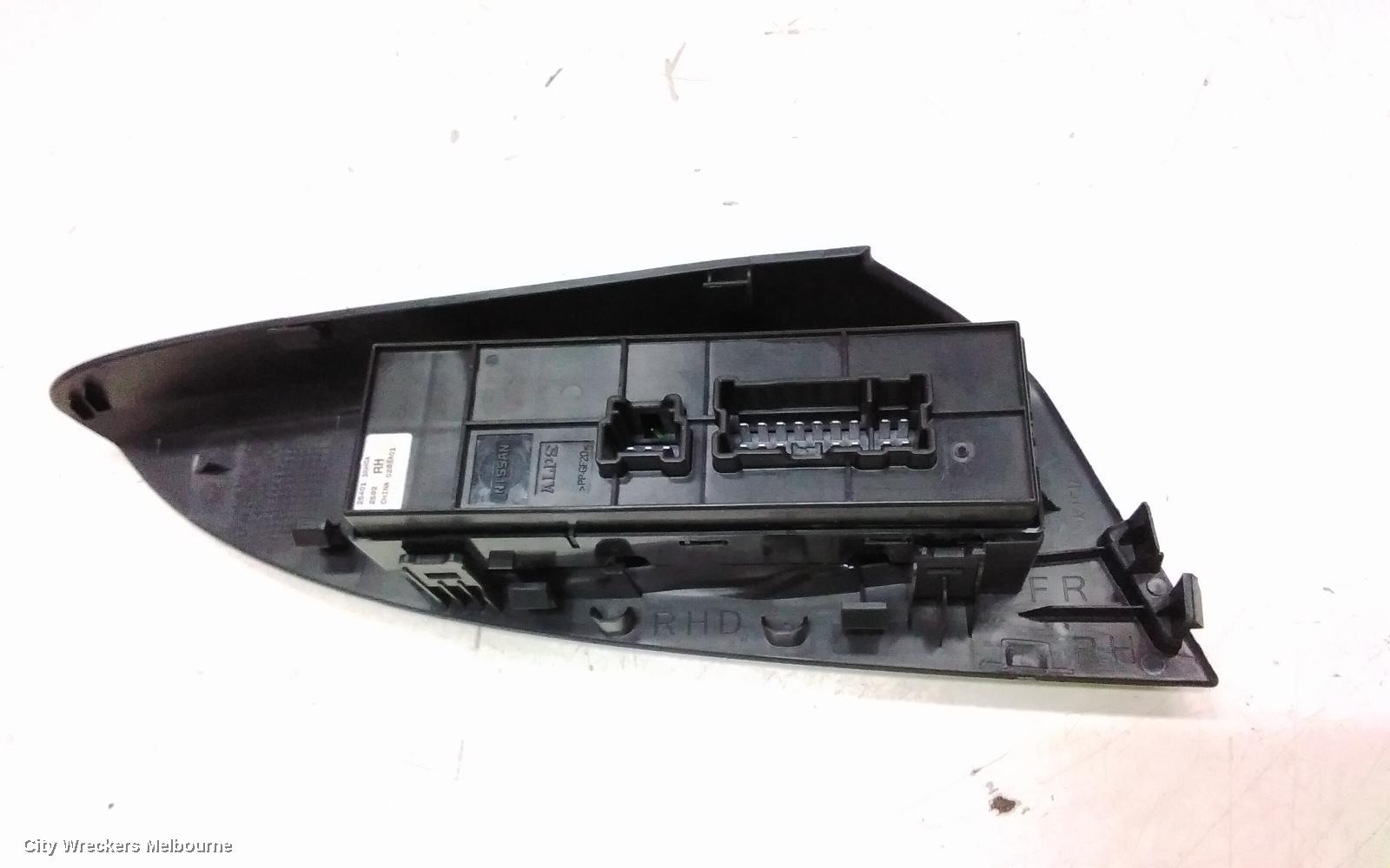 NISSAN PULSAR PWR DR WIND SWITCH, RH FRONT (MASTER SWITCH), SEDAN, B17, 12/2012 - 12/2017
