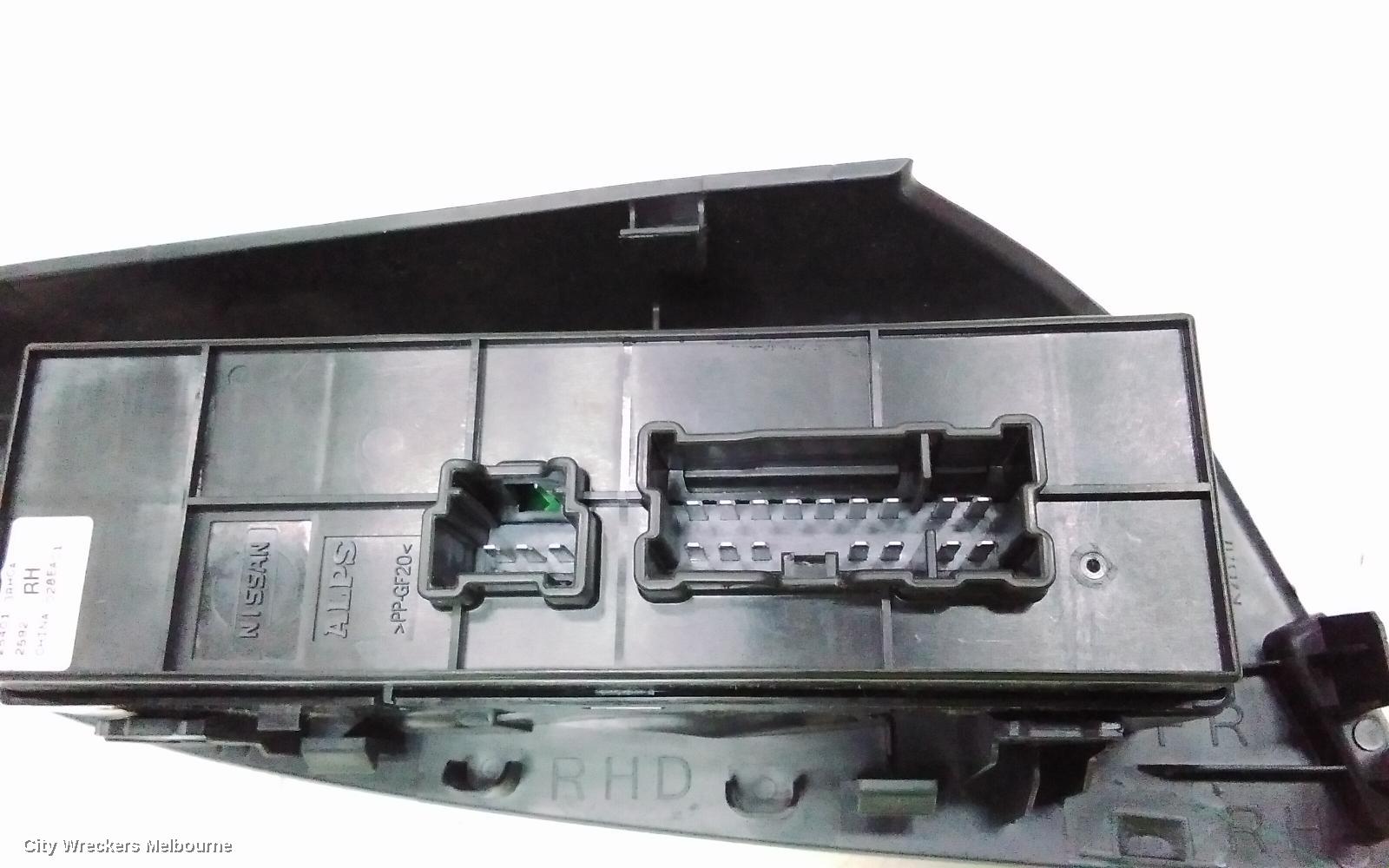 NISSAN PULSAR PWR DR WIND SWITCH, RH FRONT (MASTER SWITCH), SEDAN, B17, 12/2012 - 12/2017