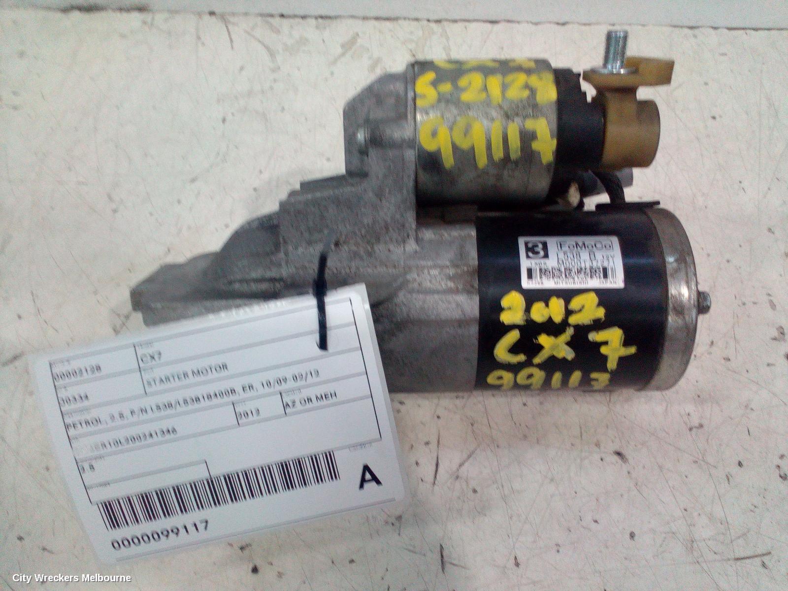 MAZDA CX7 STARTER, PETROL, 2.5, P/N L538/L53818400B, ER, 10/2009 - 02/2012