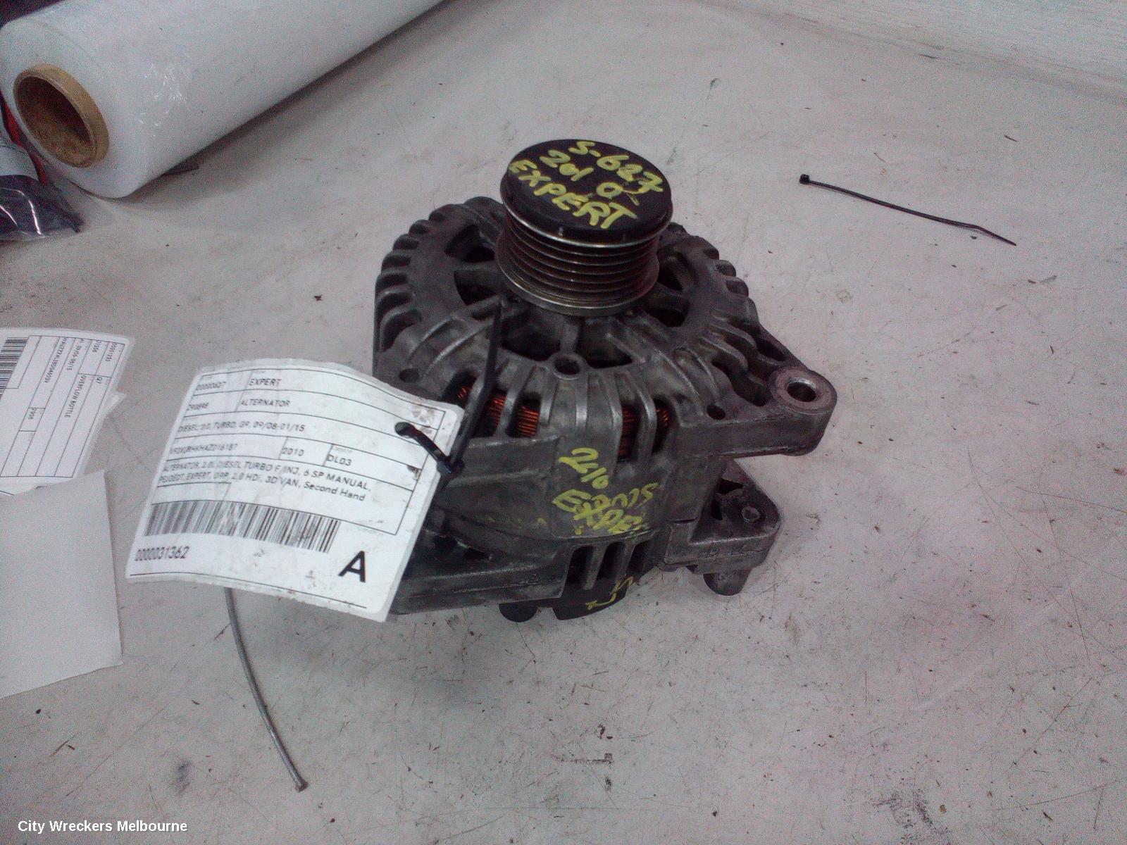 PEUGEOT EXPERT ALTERNATOR, DIESEL, 2.0, TURBO, G9, 09/2008 - 01/2015