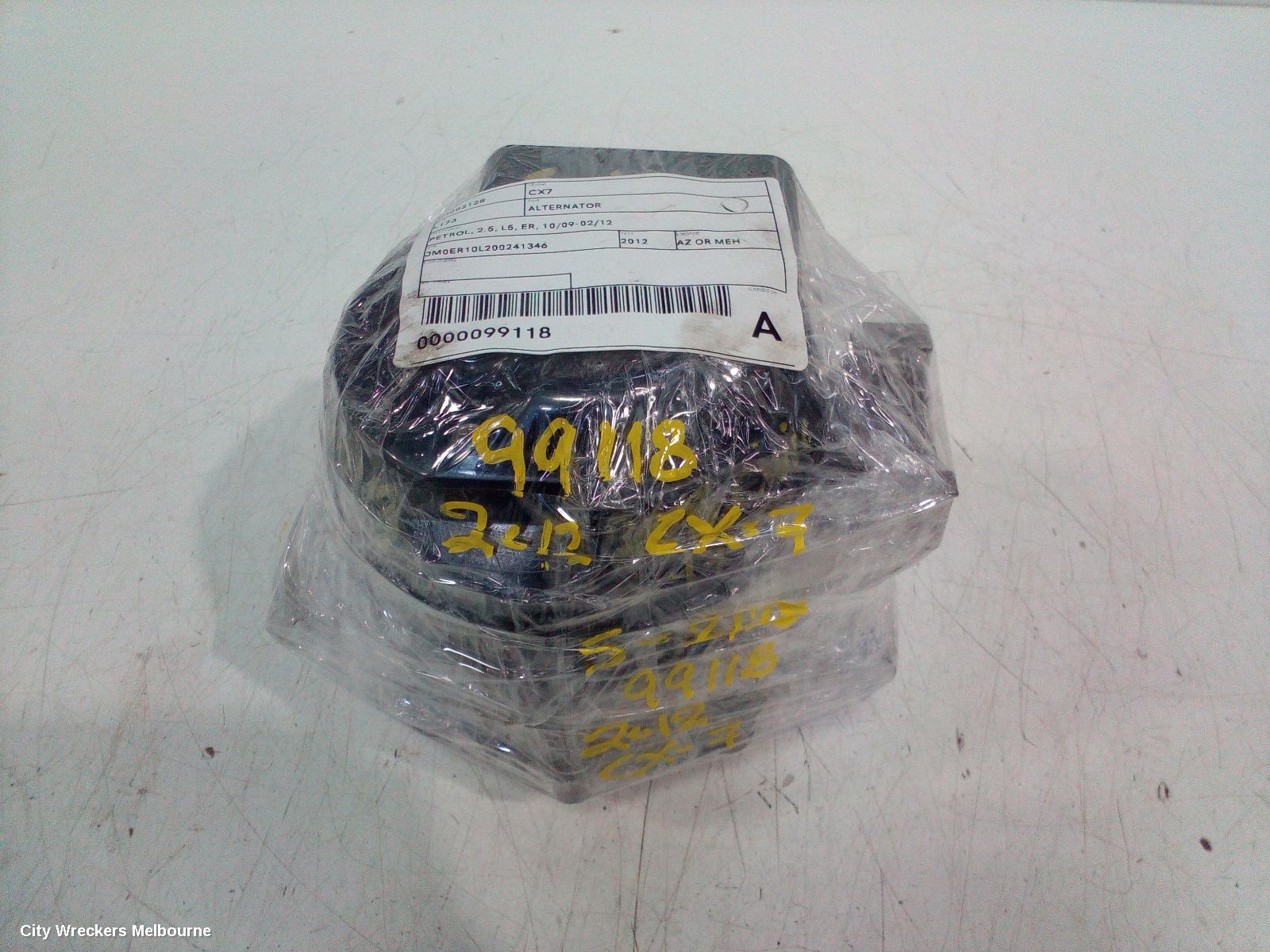 MAZDA CX7 ALTERNATOR, PETROL, 2.5, L5, ER, 10/2009 - 02/2012
