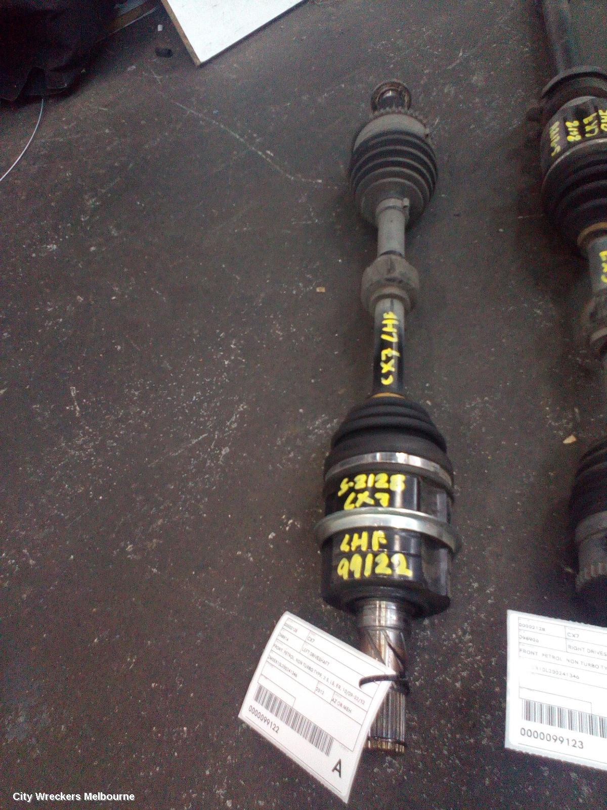 MAZDA CX7 LEFT DRIVESHAFT, FRONT, PETROL, NON TURBO TYPE, 2.5, L5, ER, 06/2009 - 02/2012