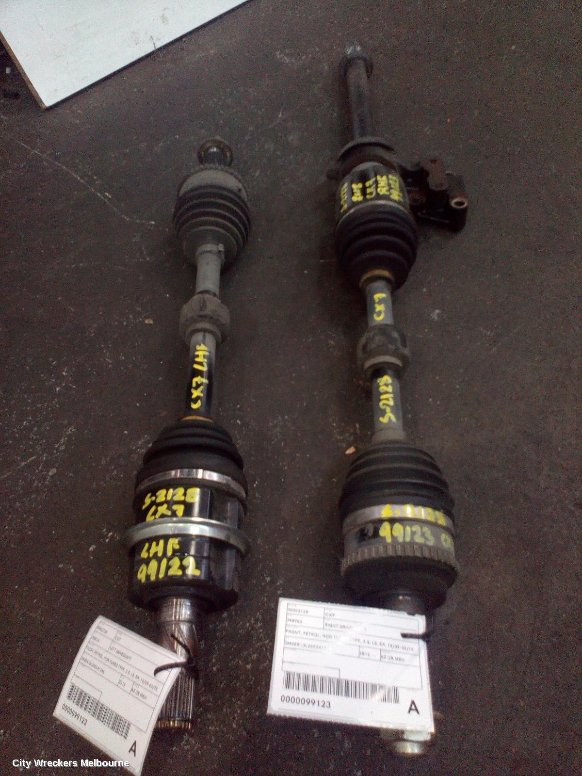 MAZDA CX7 LEFT DRIVESHAFT, FRONT, PETROL, NON TURBO TYPE, 2.5, L5, ER, 06/2009 - 02/2012