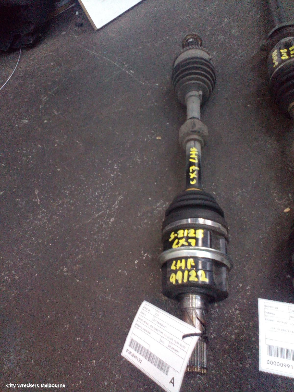MAZDA CX7 LEFT DRIVESHAFT, FRONT, PETROL, NON TURBO TYPE, 2.5, L5, ER, 06/2009 - 02/2012