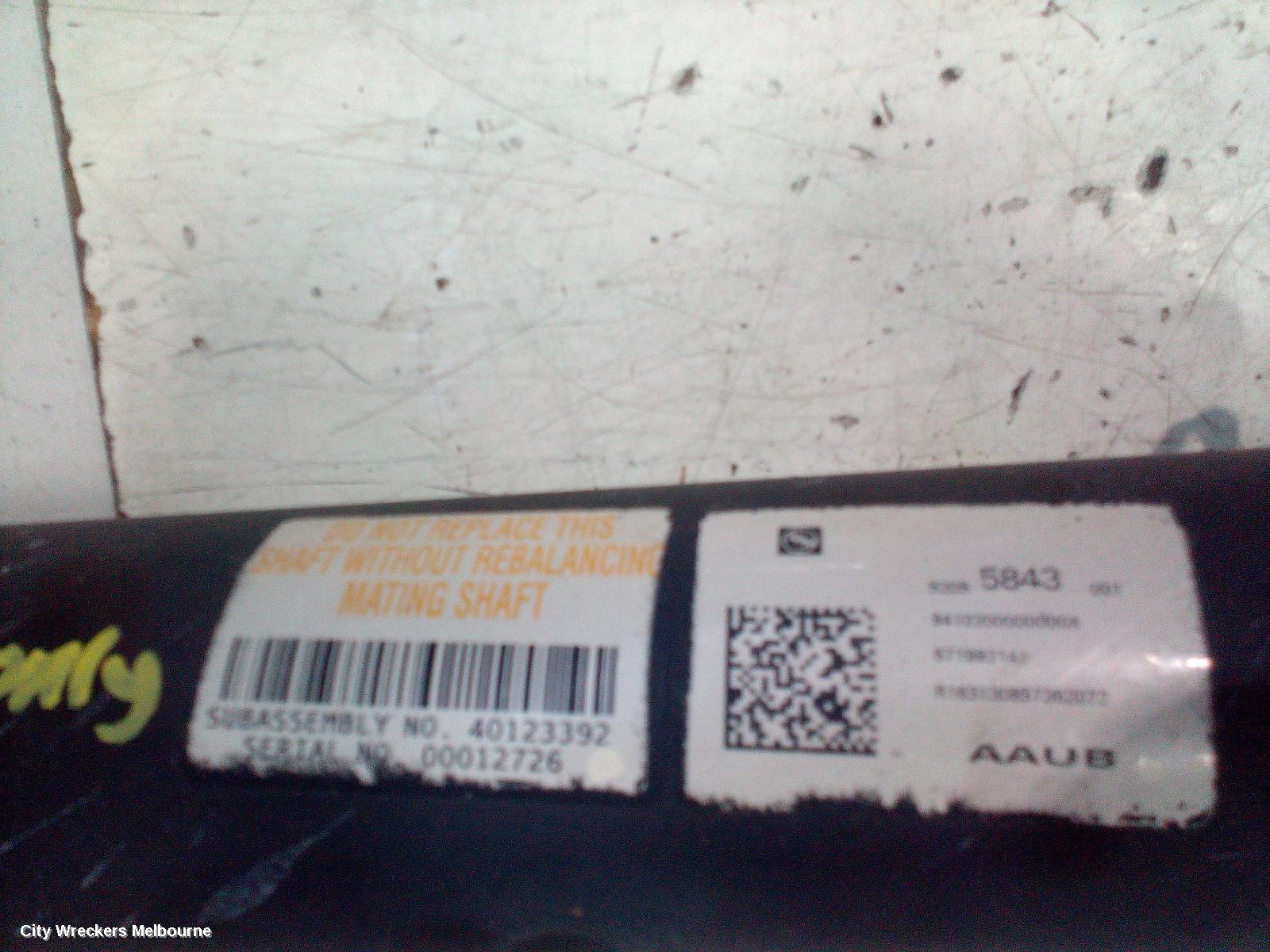 HOLDEN COLORADO FRONT PROP SHAFT, RG/RG7, 4WD, 01/2012 - 12/2020