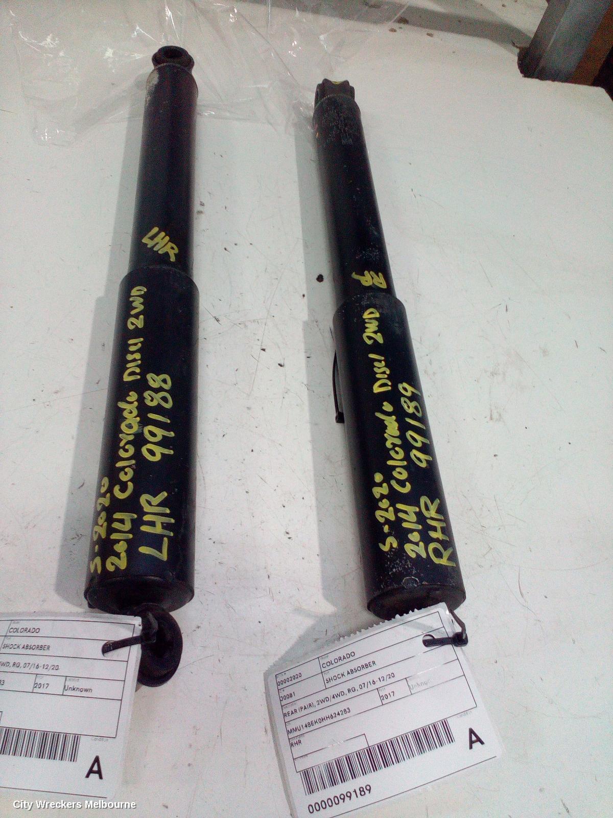 HOLDEN COLORADO SHOCK ABSORBER, REAR (PAIR), 2WD/4WD, RG, 07/2016 - 12/2020