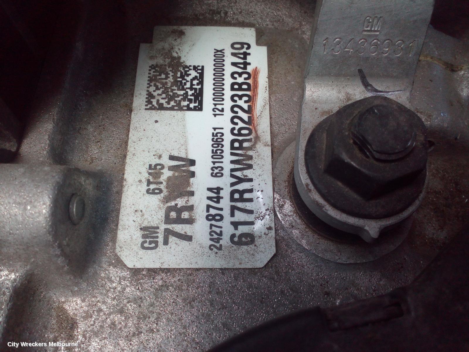 HOLDEN ASTRA TRANS/GEARBOX, AUTO, PETROL, 1.6, TURBO, PJ, 12/2014 - 01/2017