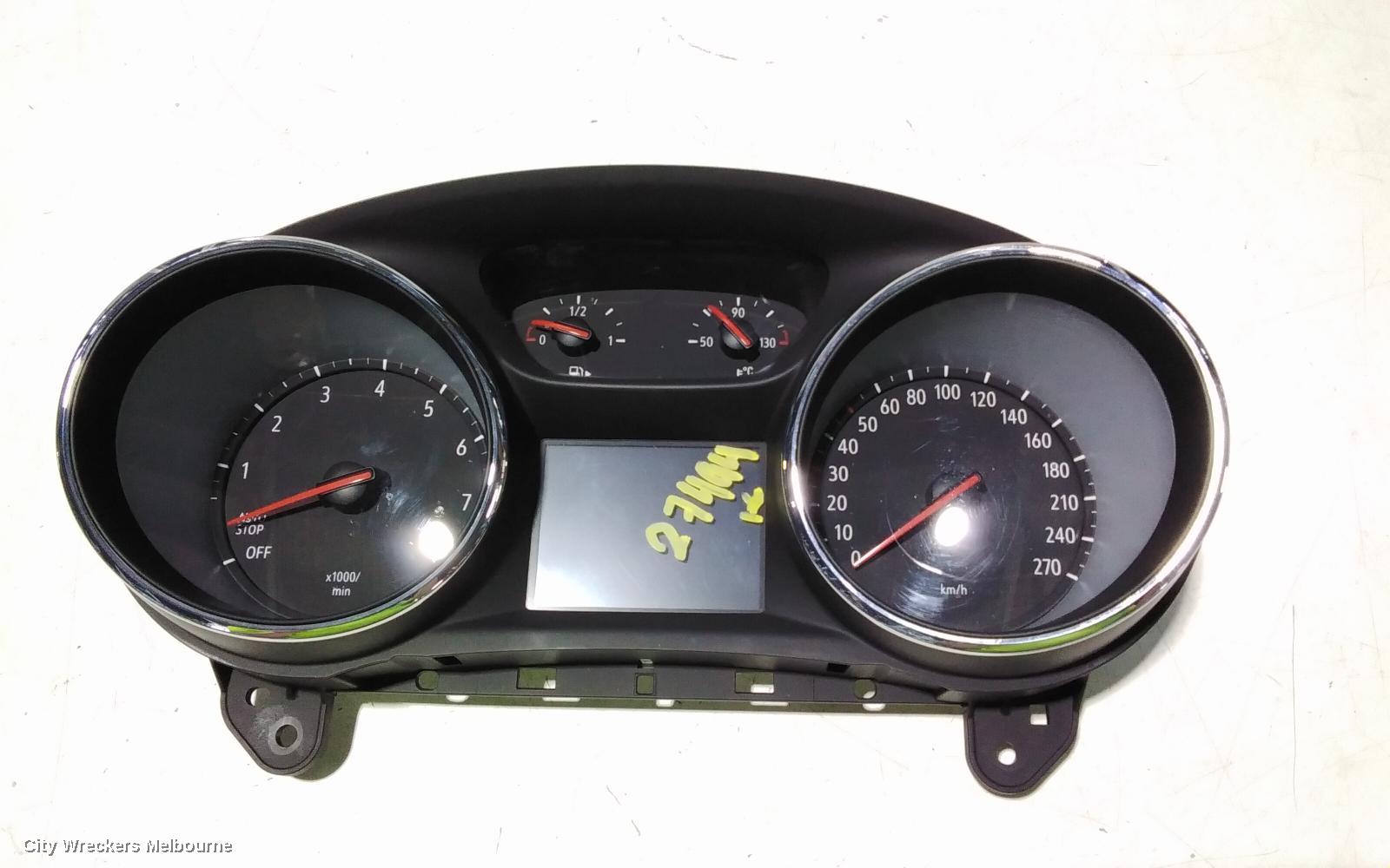 HOLDEN ASTRA INSTRUMENT CLUSTER, PETROL, AUTO T/M, BK, HATCH/WAGON, 09/2016 ONWARDS