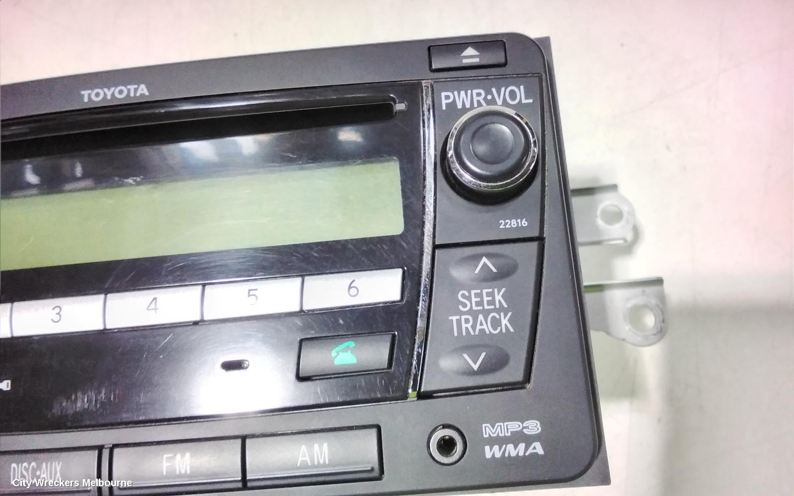 TOYOTA COROLLA RADIO/CD/DVD/SAT/TV, RADIO/CD PLAYER, ZRE152/20153R, BLACK BUTTON, 03/2007 - 10/2013