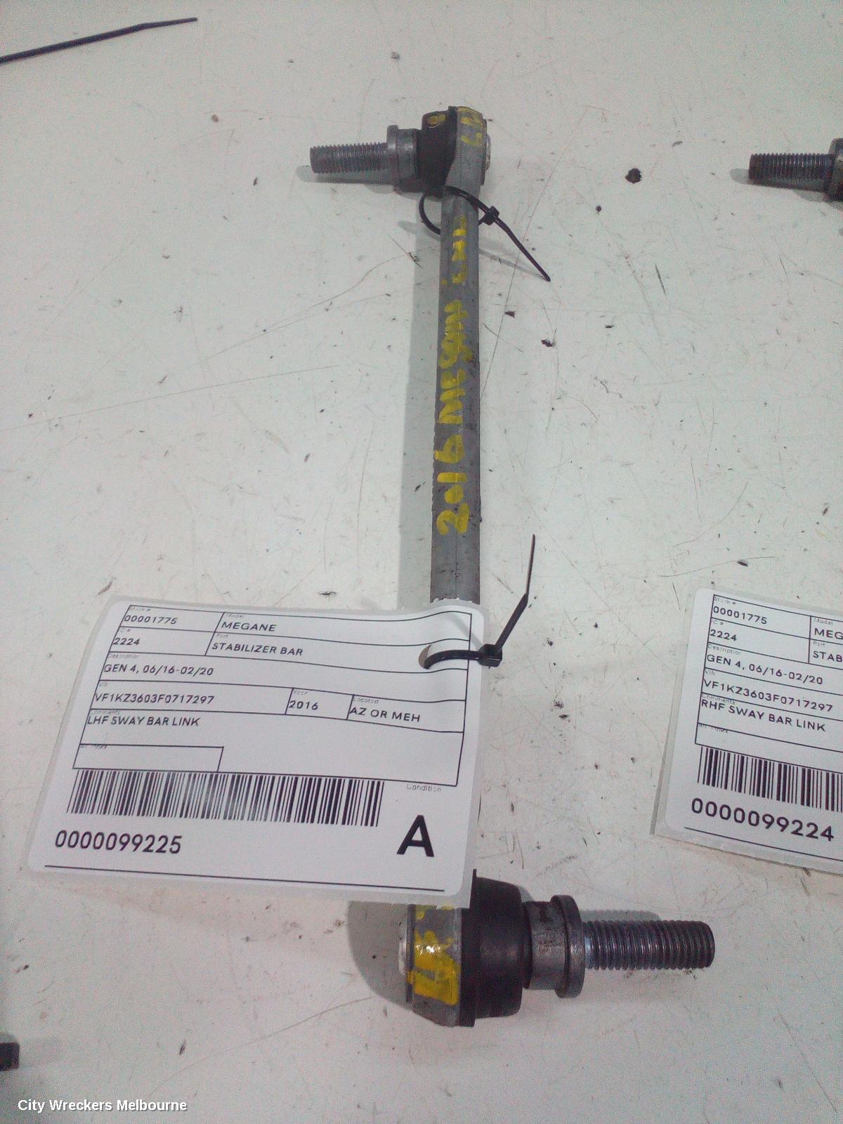 RENAULT MEGANE STABILISER BAR, GEN 4, 06/2016 - 02/2020