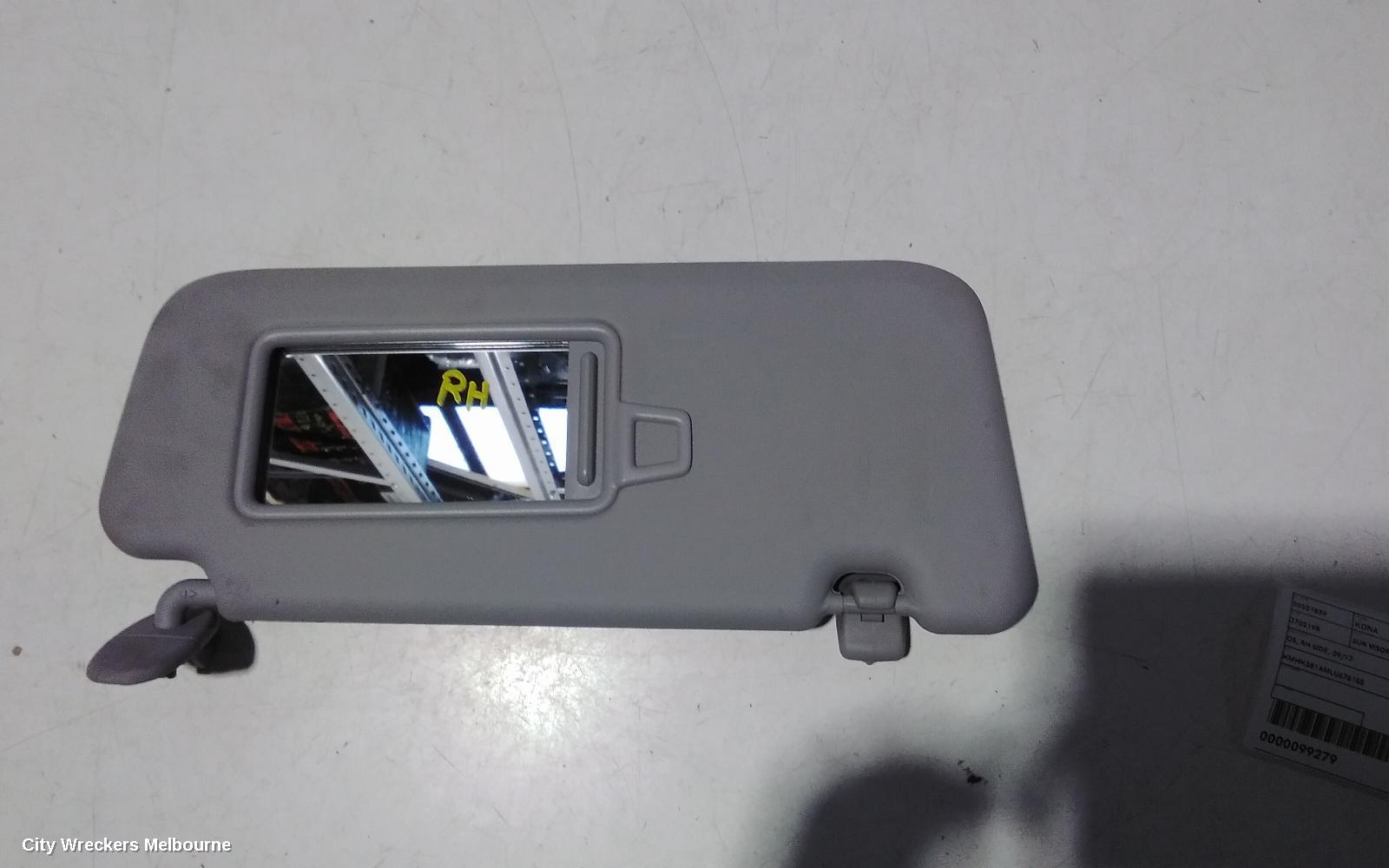 HYUNDAI KONA SUNVISOR, OS, RH SIDE, 09/2017 ONWARDS