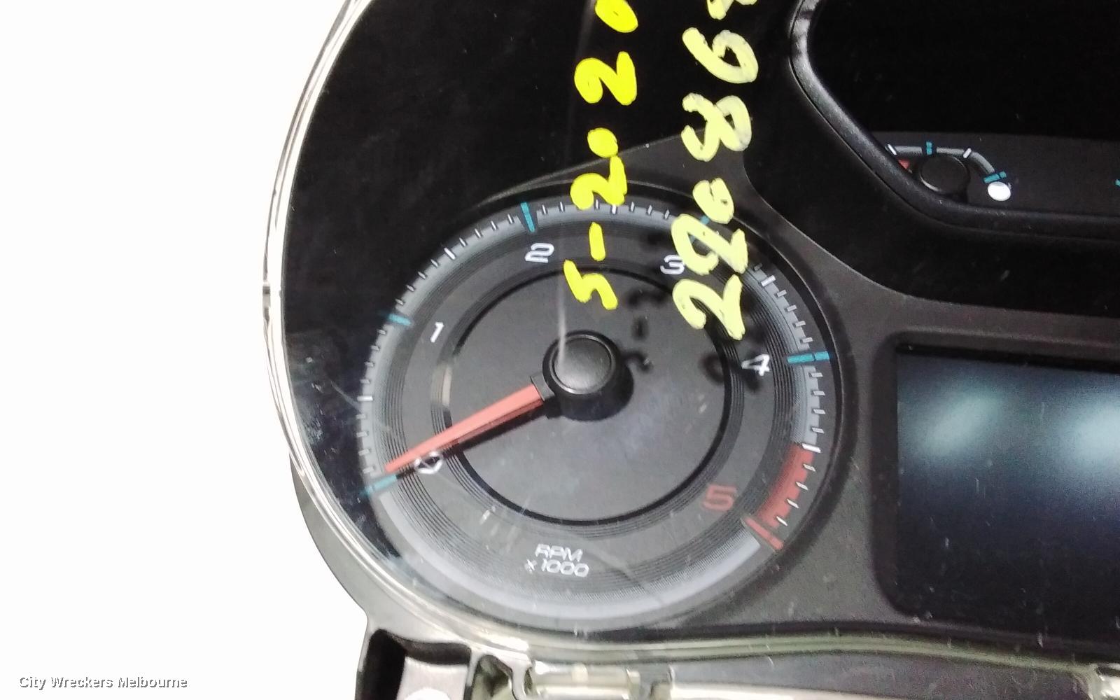 HOLDEN COLORADO INSTRUMENT CLUSTER, AUTO T/M, RG, 07/2016 - 12/2020