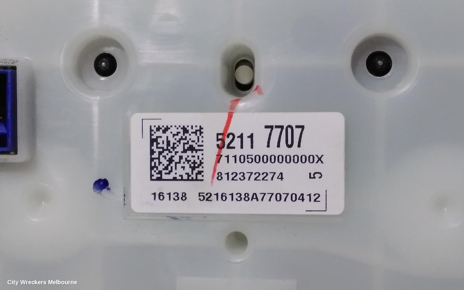 HOLDEN COLORADO INSTRUMENT CLUSTER, AUTO T/M, RG, 07/2016 - 12/2020