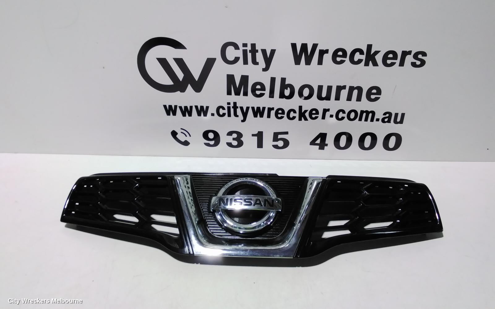 NISSAN DUALIS GRILLE, RADIATOR GRILLE, J10, NON CAMERA TYPE, 04/2010 - 05/2014