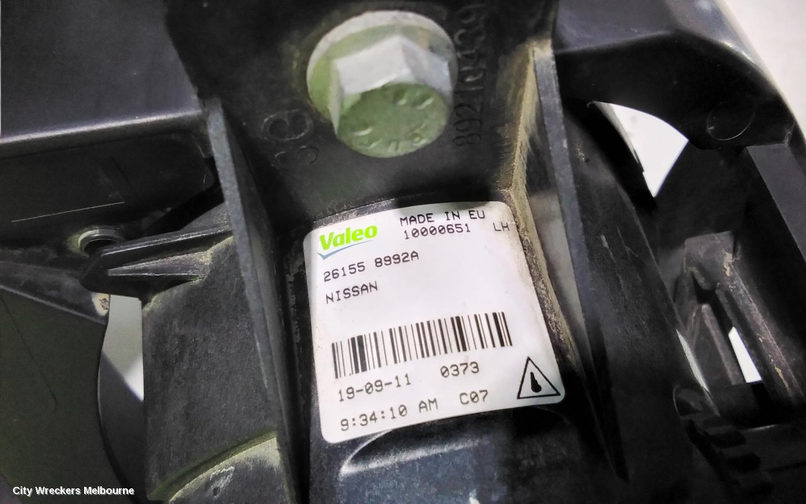 NISSAN DUALIS LEFT INDICATOR/FOG/SIDE, BUMPER FOGLAMP, J10, 10/2007 - 05/2014