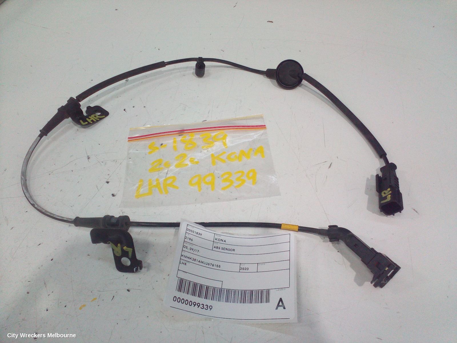HYUNDAI KONA ABS SENSOR, LH REAR, OS, 09/2017 ONWARDS