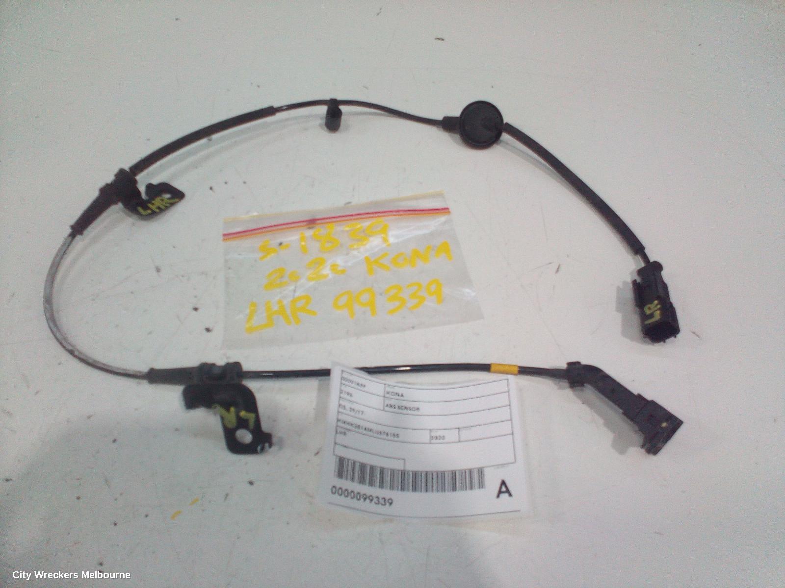HYUNDAI KONA ABS SENSOR, LH REAR, OS, 09/2017 ONWARDS
