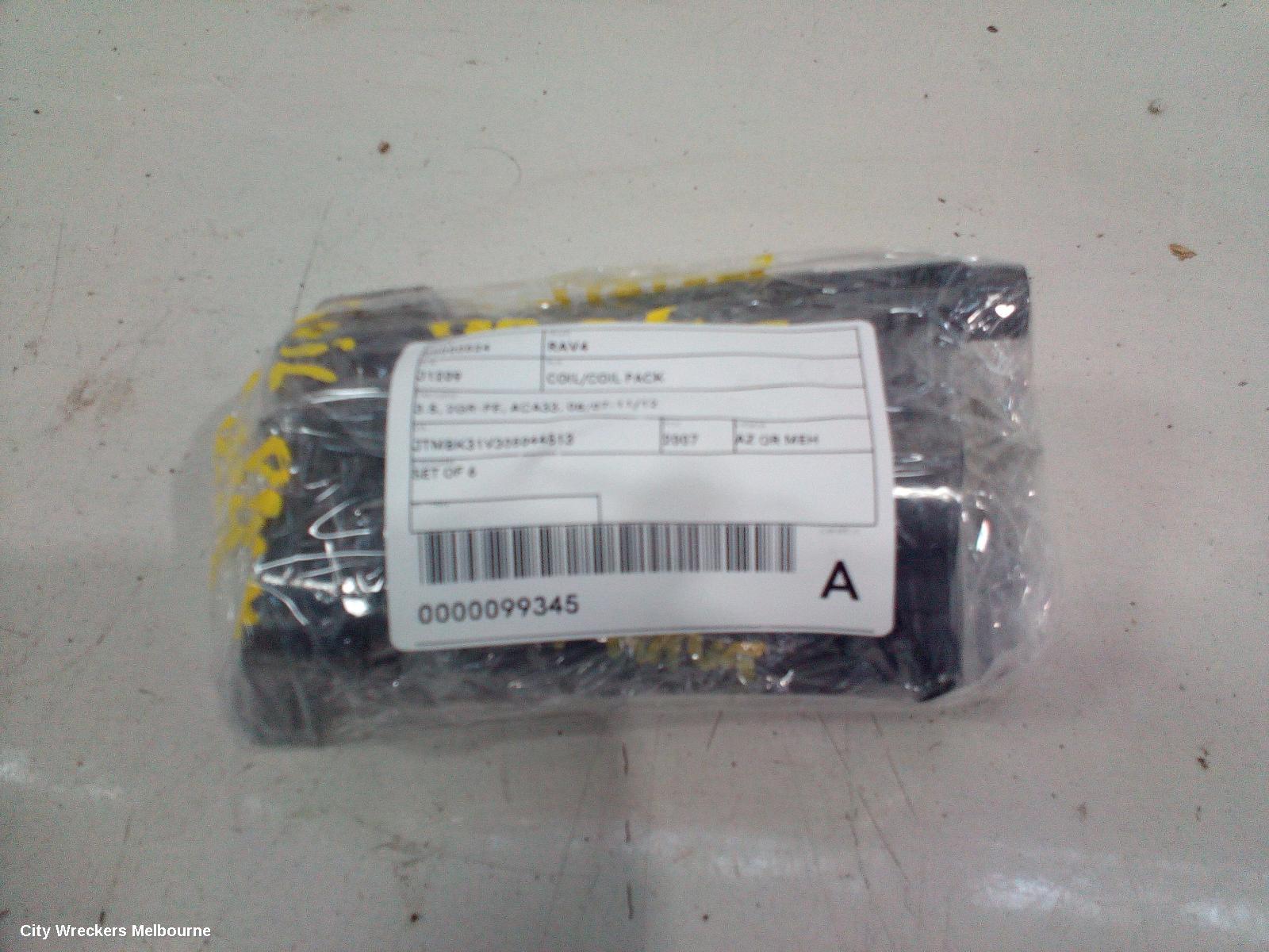 TOYOTA RAV4 COIL/COIL PACK, 3.5, 2GR-FE, ACA33, 08/2007 - 11/2012