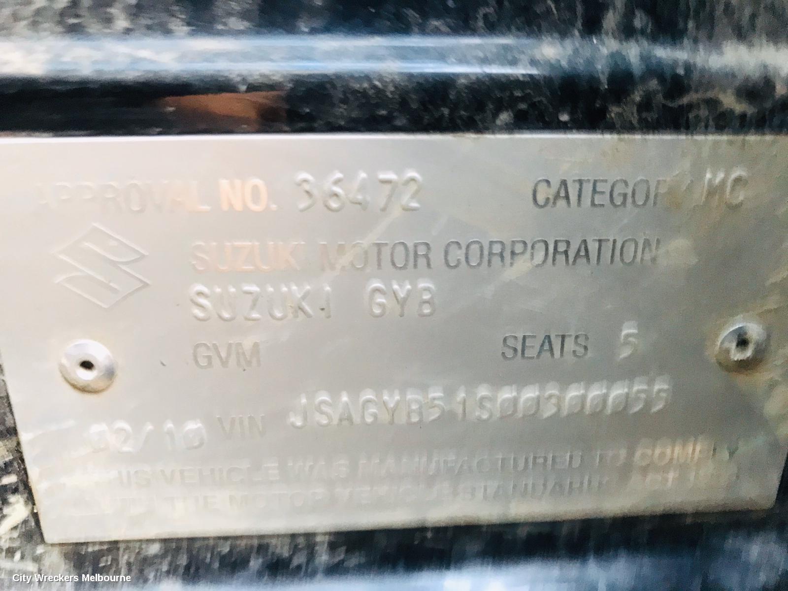 SUZUKI SX4 COMPLETE VEHICLE, 4WD, HATCH, 02/2007 - 01/2014
