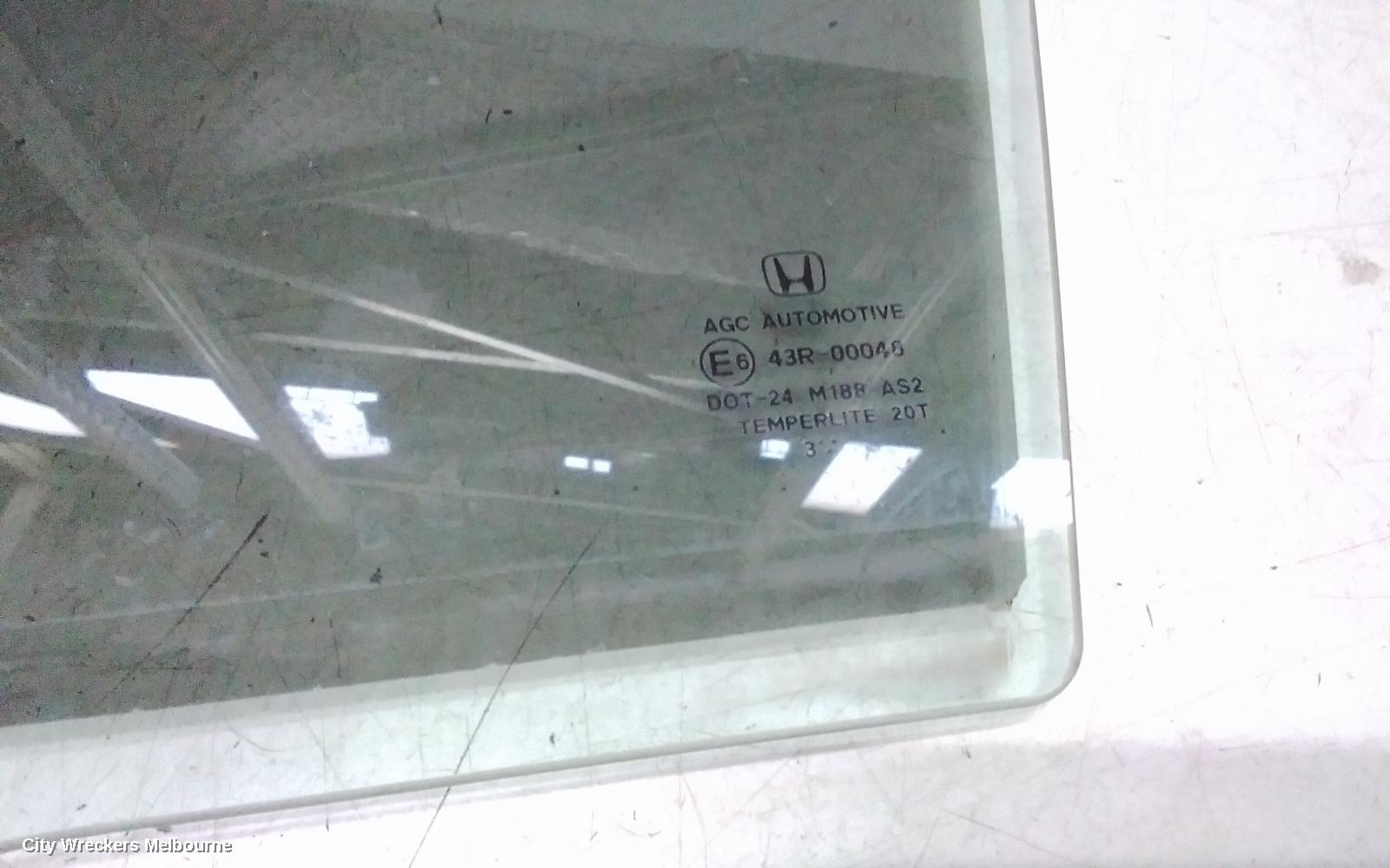 HONDA CIVIC LEFT REAR DOOR WINDOW, 9TH GEN, HATCH, 02/2012 - 04/2016