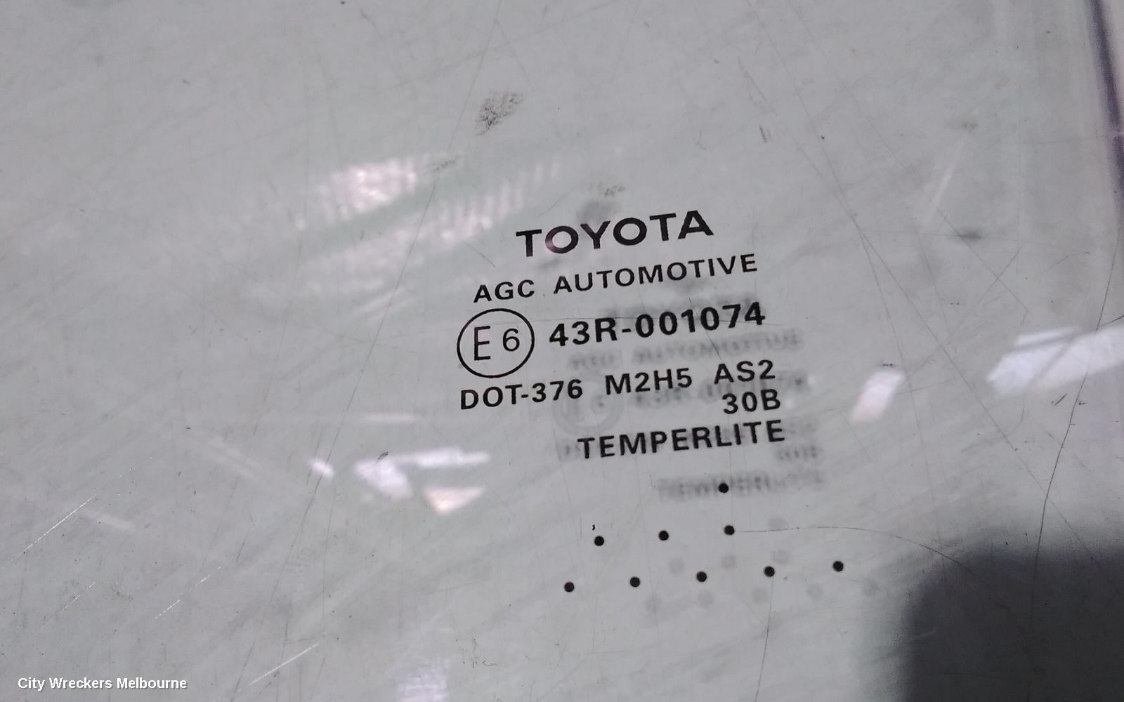 TOYOTA KLUGER LEFT FRONT DOOR WINDOW, GSU50/GSU55, 03/2014 - 02/2021