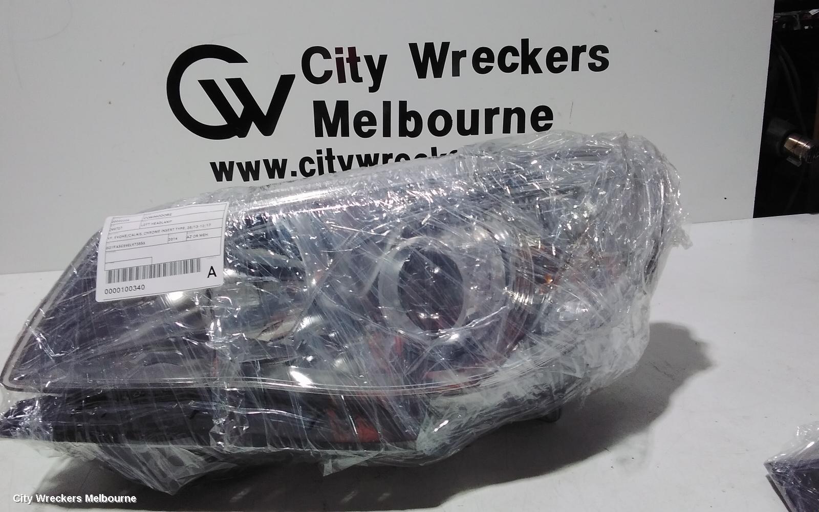 HOLDEN COMMODORE LEFT HEADLAMP, VF, EVOKE/CALAIS, CHROME INSERT TYPE, 05/2013 - 12/2017