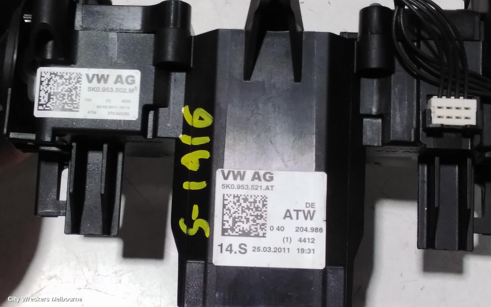 VOLKSWAGEN TIGUAN COMBINATION SWITCH, COMBINATION SWITCH ASSY, 5N, 06/2010 - 08/2016