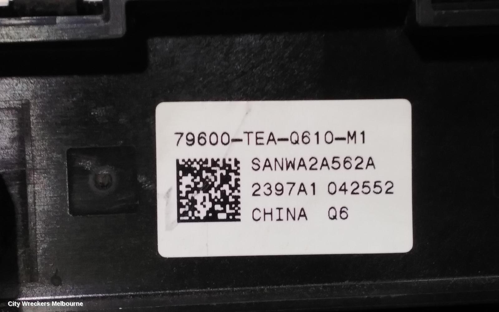 HONDA CIVIC HEATER/AC CONTROLS, 10TH GEN, SINGLE ZONE CLIMATE CONTROL TYPE, 05/2016 - 08/2021
