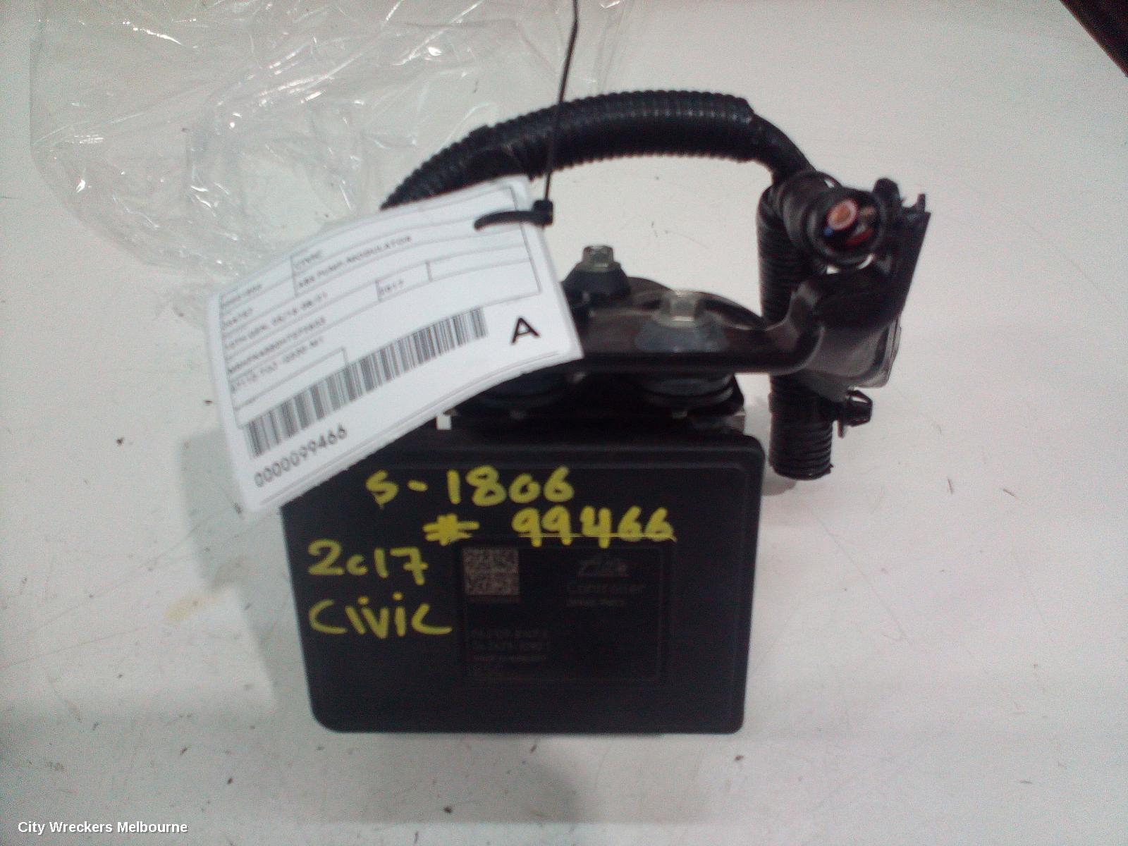 HONDA CIVIC ABS PUMP/MODULATOR, 10TH GEN, 05/2016 - 08/2021