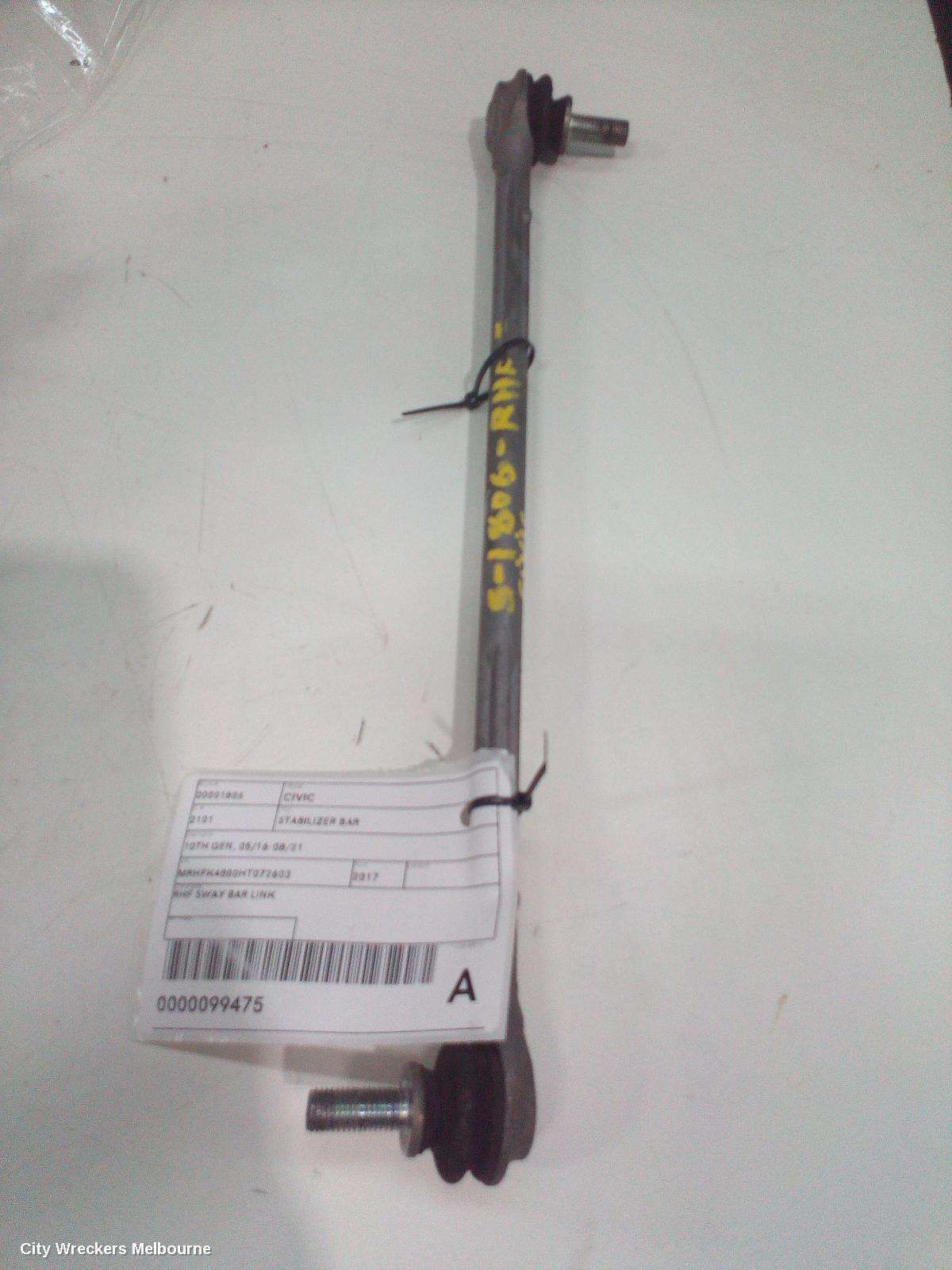 HONDA CIVIC STABILISER BAR, 10TH GEN, 05/2016 - 08/2021
