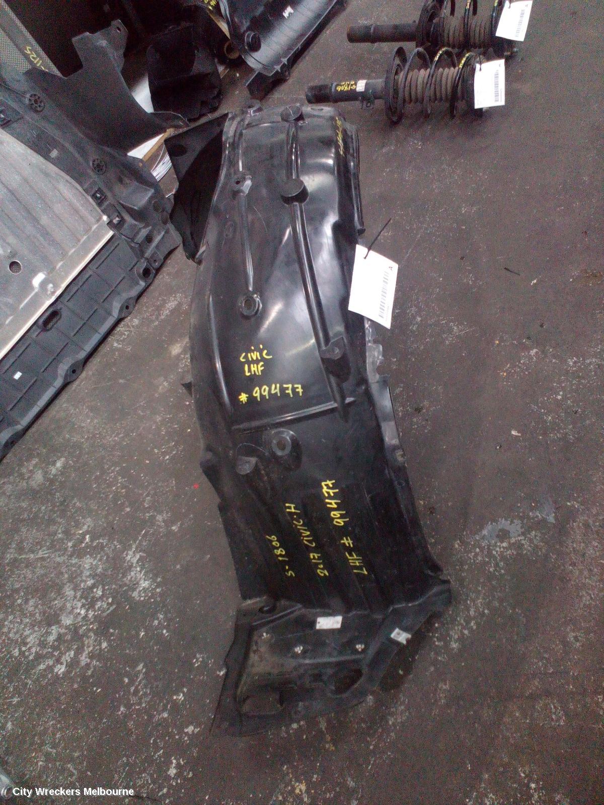 HONDA CIVIC LEFT GUARD LINER, 10TH GEN, HATCH, RS, 02/2017 - 08/2021
