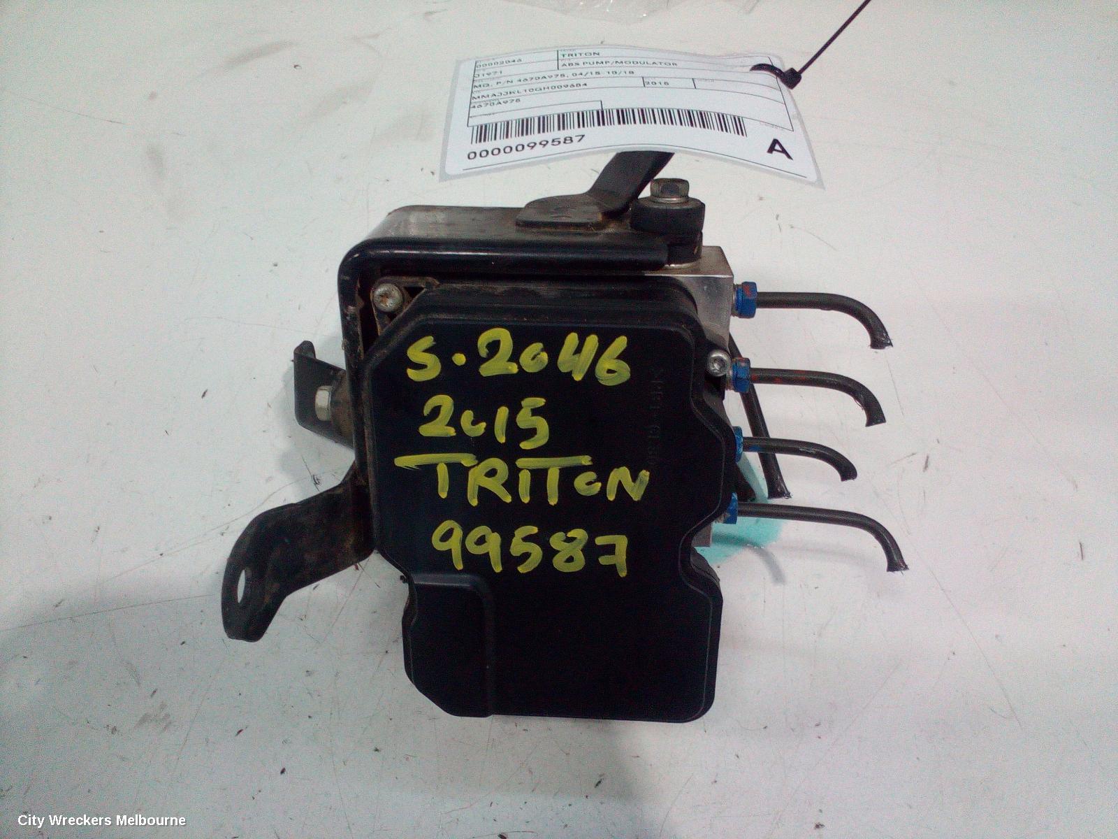 MITSUBISHI TRITON ABS PUMP/MODULATOR, MQ, P/N 4670A975, 04/2015 - 10/2018