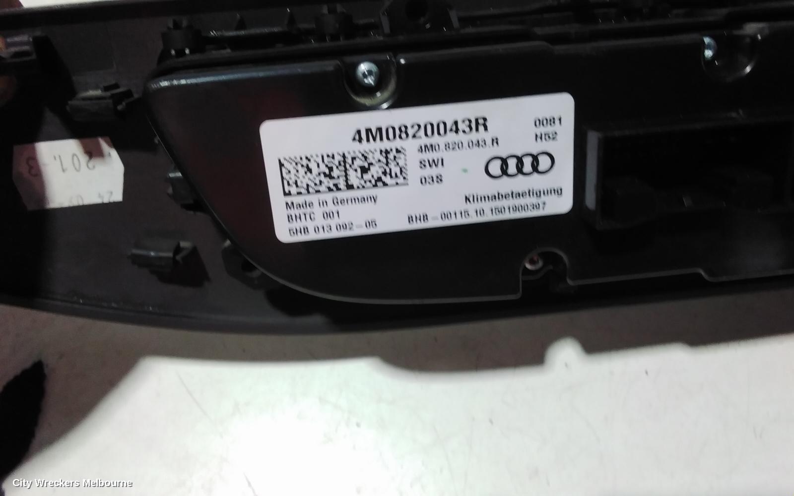 AUDI Q7 HEATER/AC CONTROLS, FRONT, CLIMATE CONTROL TYPE, 4M, 09/2015 - 03/2020