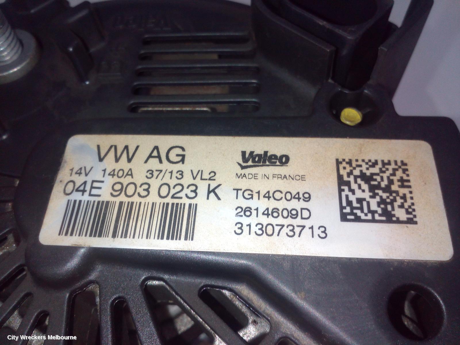 VOLKSWAGEN GOLF ALTERNATOR, PETROL, 1.4, VALEO 140AMP P/N 04C903023K, GEN 7, 01/2013 - 08/2020
