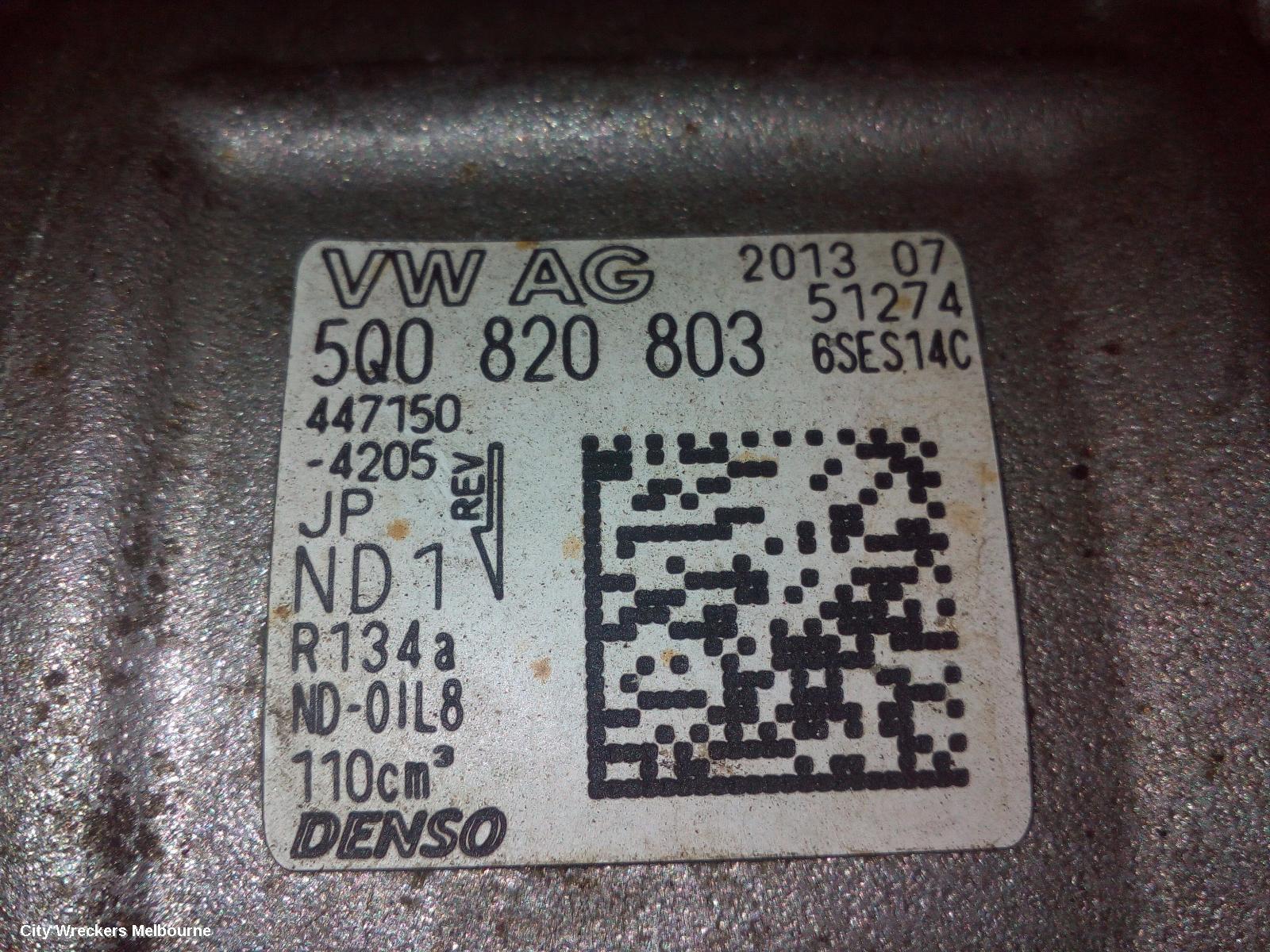 VOLKSWAGEN GOLF A/C COMPRESSOR, GEN 7, 1.4/1.8, PETROL, 01/2013 - 08/2020