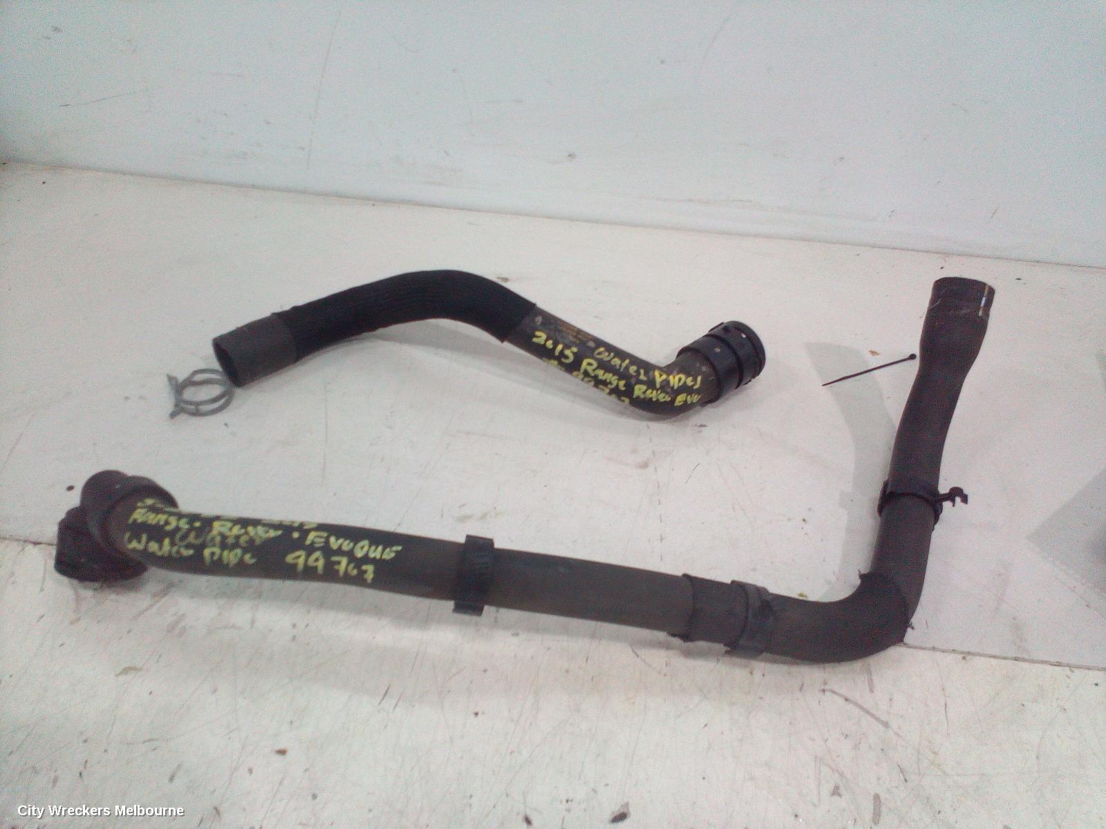 LAND ROVER RANGEROVER EVOQUE WATER PIPES/OUTLETS, L538, 11/2011 - 01/2019