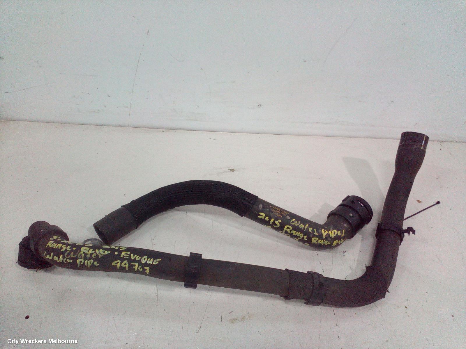 LAND ROVER RANGEROVER EVOQUE WATER PIPES/OUTLETS, L538, 11/2011 - 01/2019